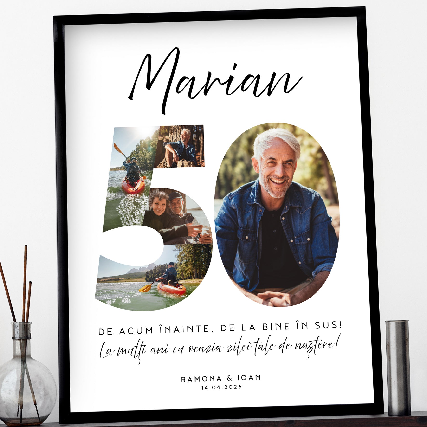 Plakat ze zdjęciami na 50 urodziny