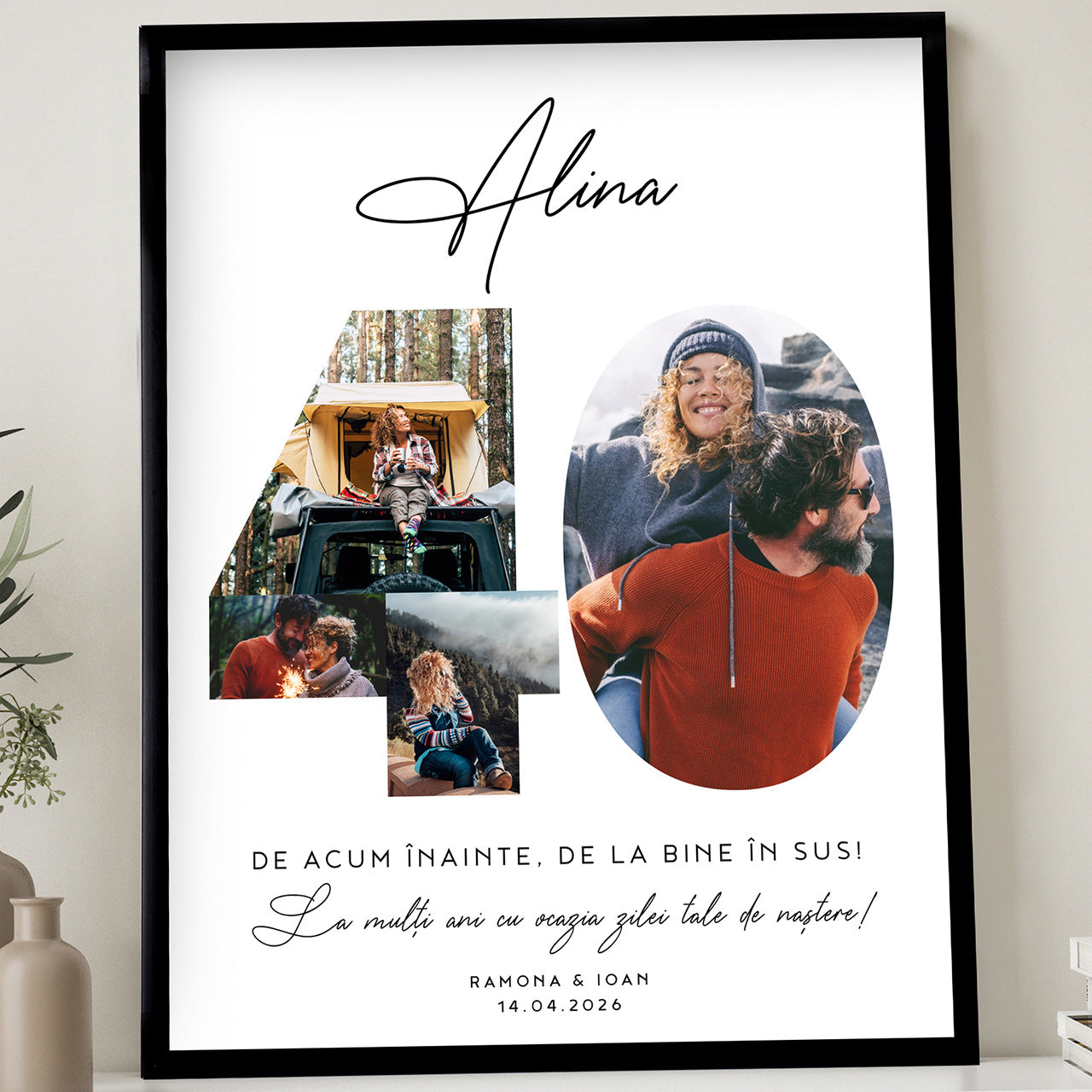 Plakat ze zdjęciami na 40 urodziny