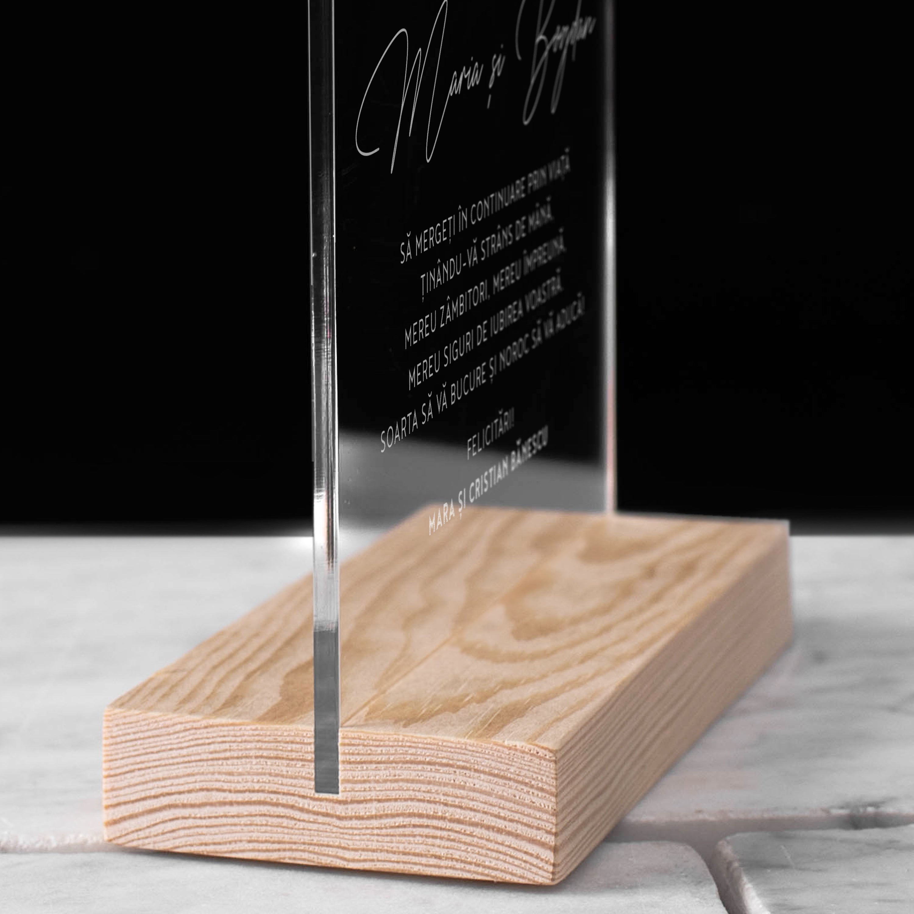 Placă de plexiglas cu mesaj pentru aniversarea nunții - Împreună toată viața