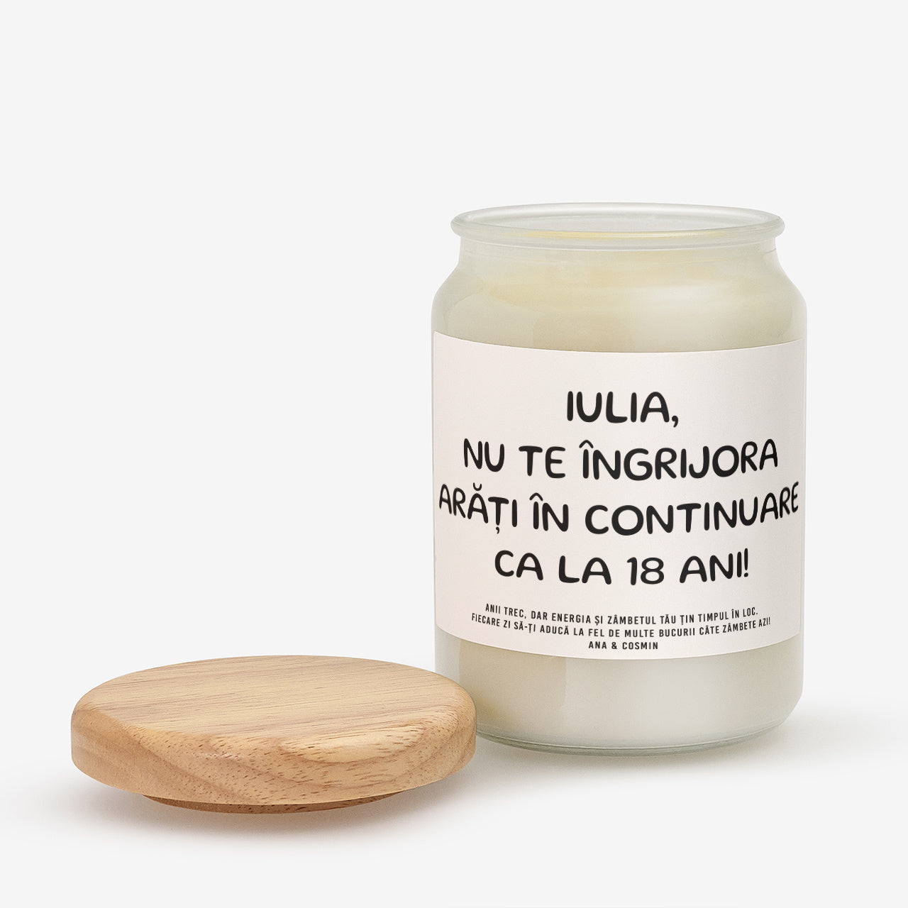 Lumânare personalizată - cadou aniversar pentru ea