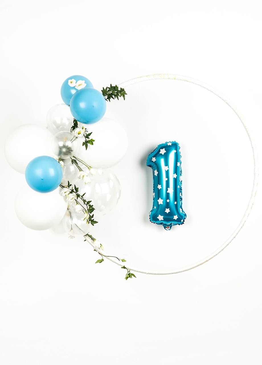 Balon din folie pentru aer CIFRĂ 1 bleu 40 cm