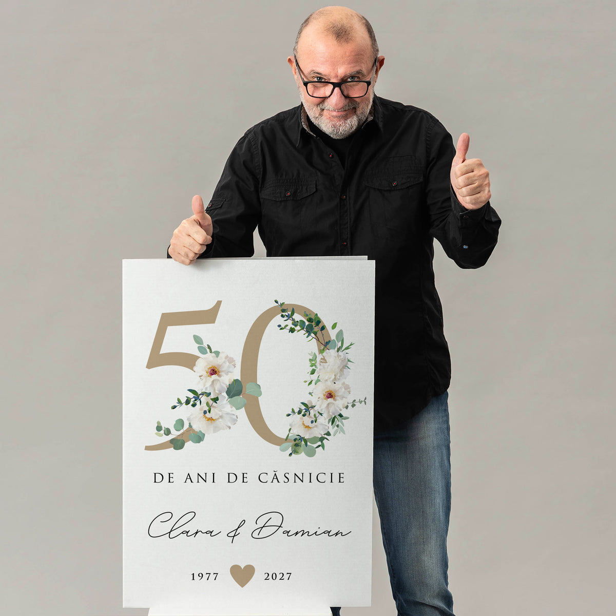 Felicitare pentru aniversarea a 50 de ani de căsătorie – cadou pentru nunta de aur
