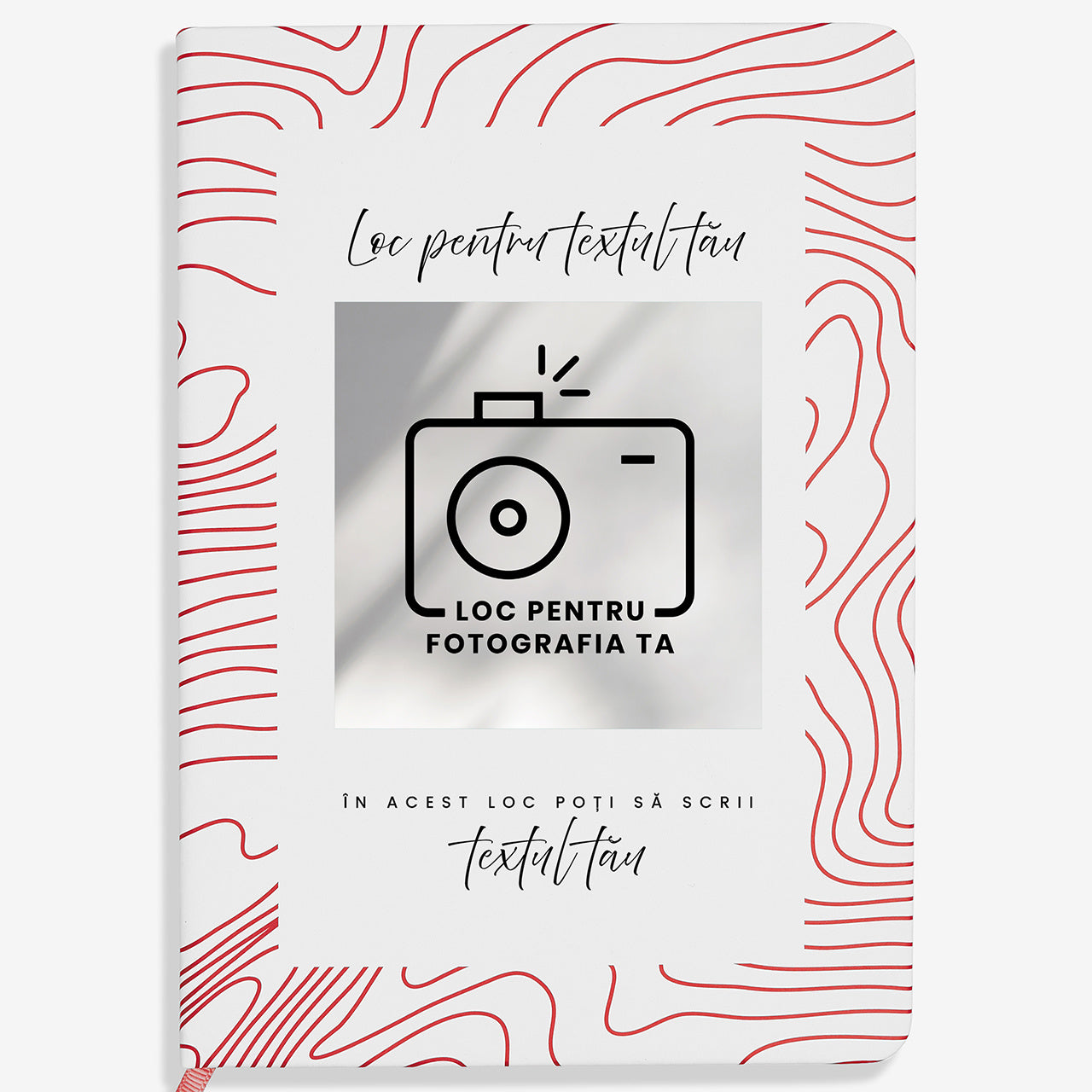 Caiet personalizat cu margini aurii – foto și textul tău