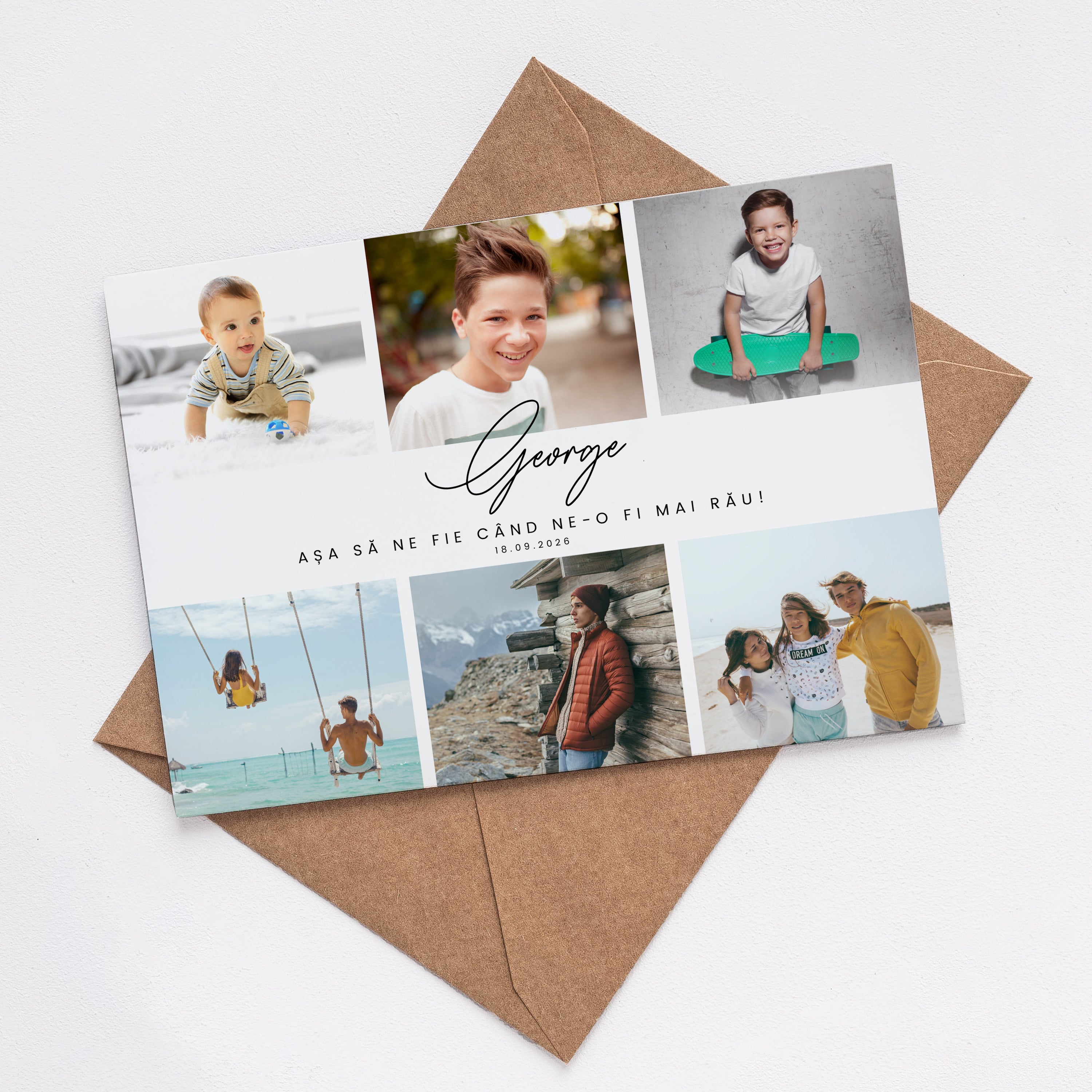 Felicitare de aniversare cu poze – colaj de fotografii