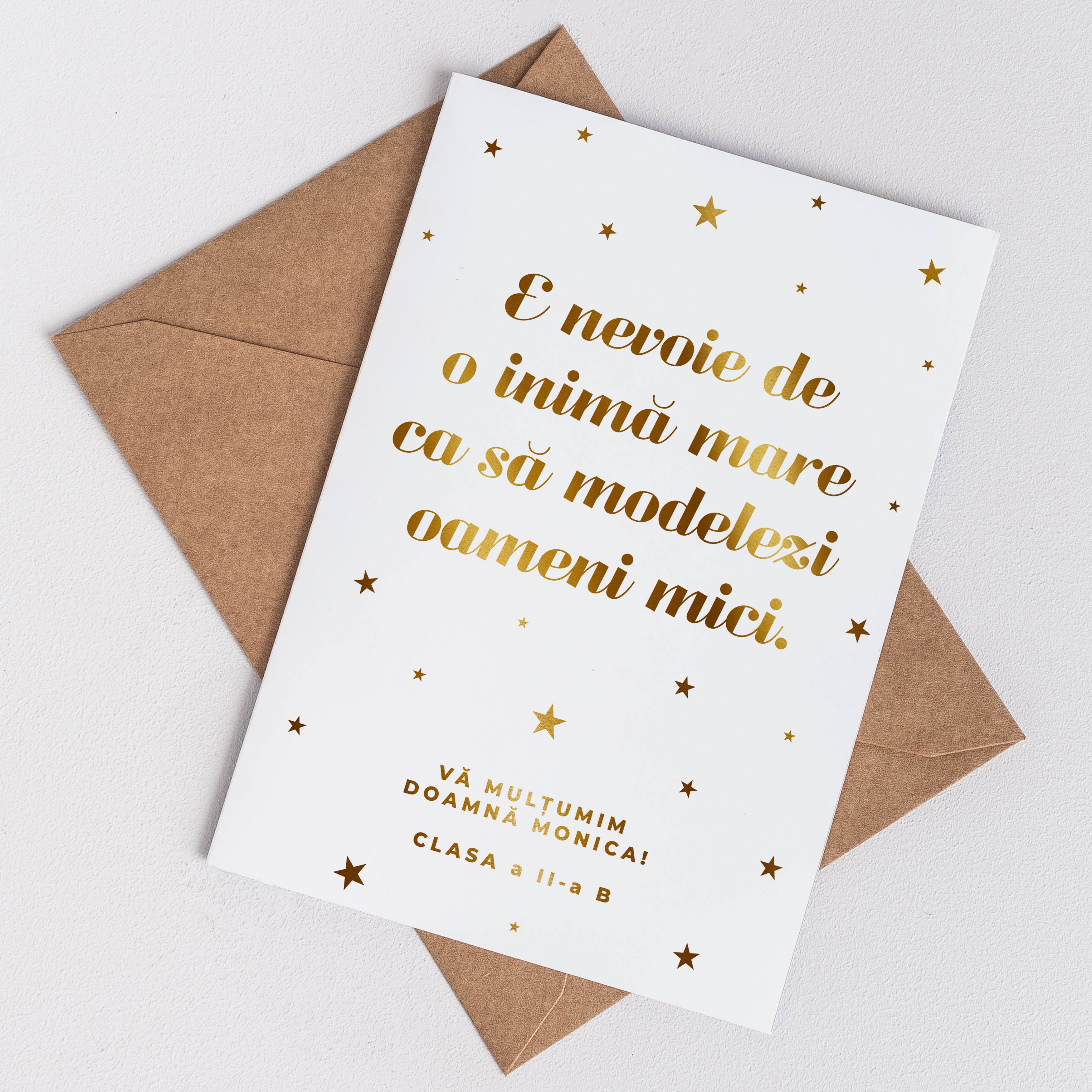 Felicitare elegantă pentru profesor — mulțumire la sfârșit de an școlar