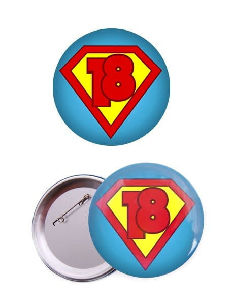 Insignă pentru aniversarea de 18 ani SUPERHERO