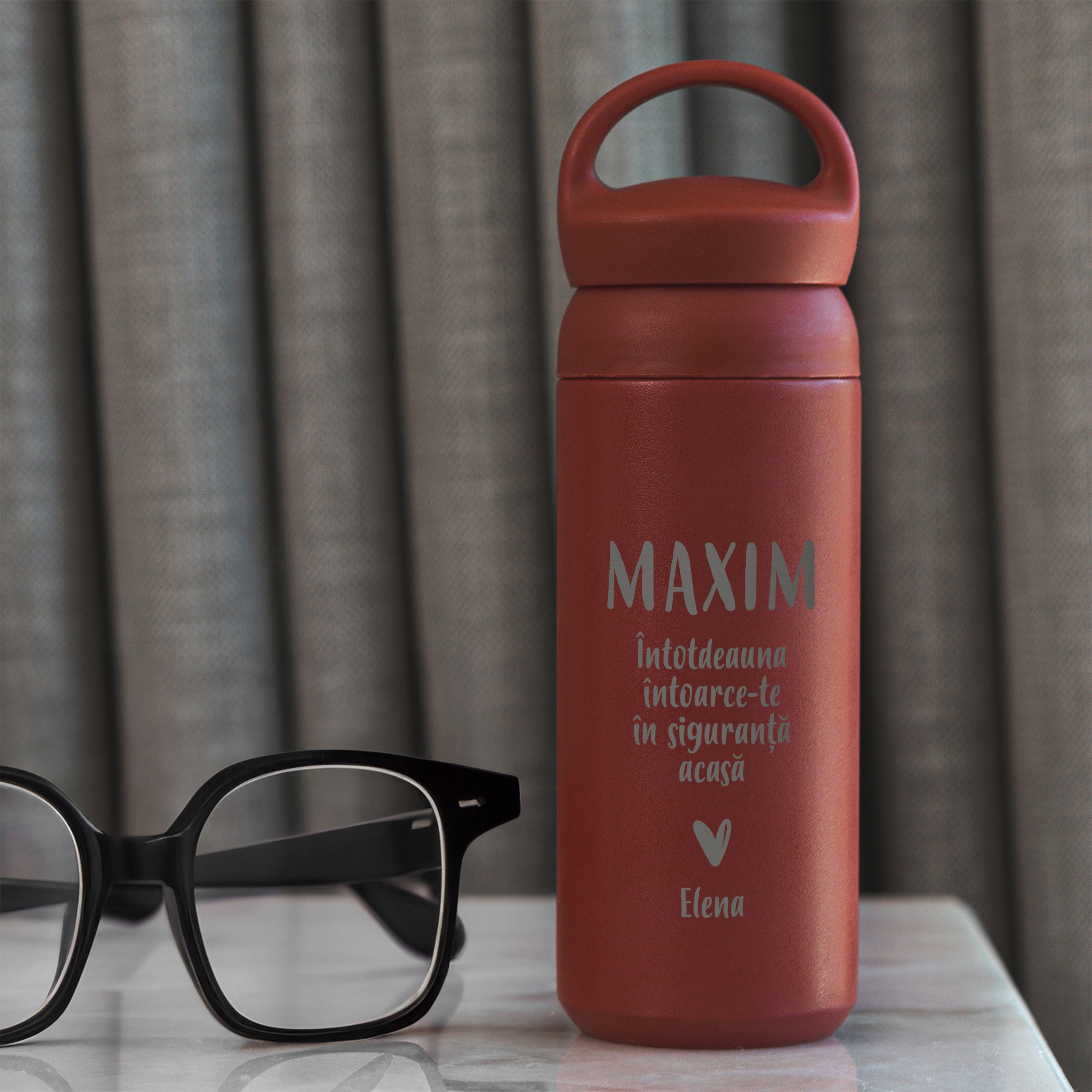Termos personalizat pentru bărbat – Întoarce-te în siguranță