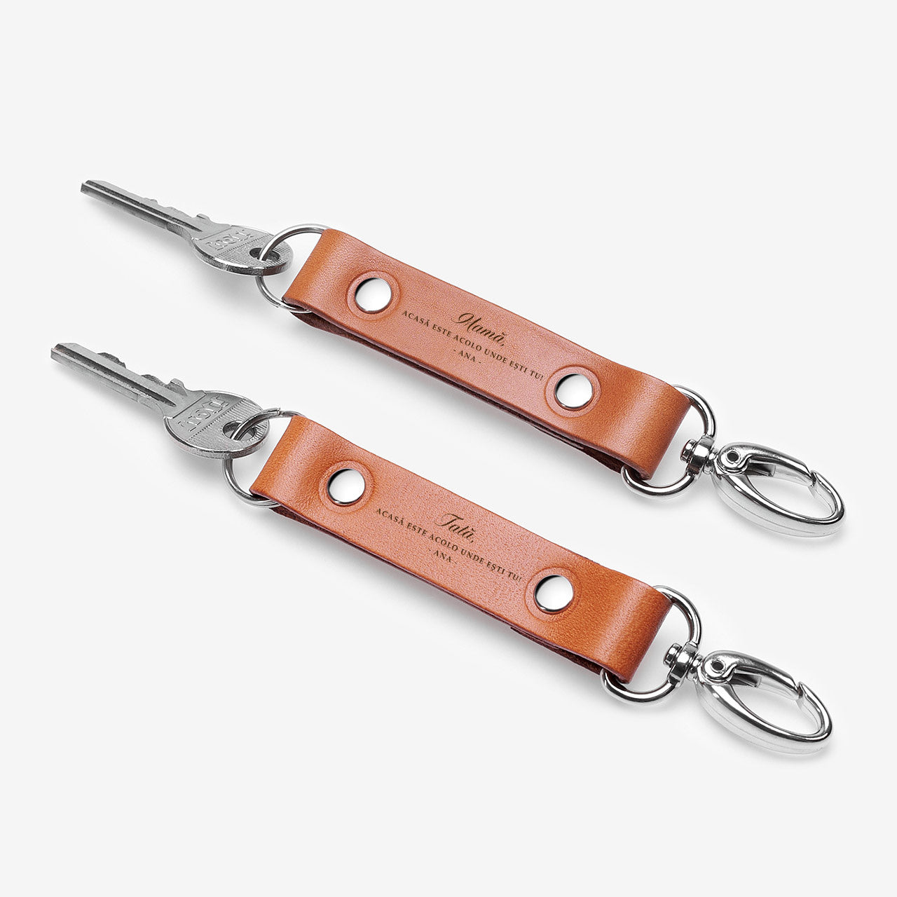 Zestaw breloków skórzanych - wspólny prezent dla rodziców prezent na rocznicę ślubu dla rodziców