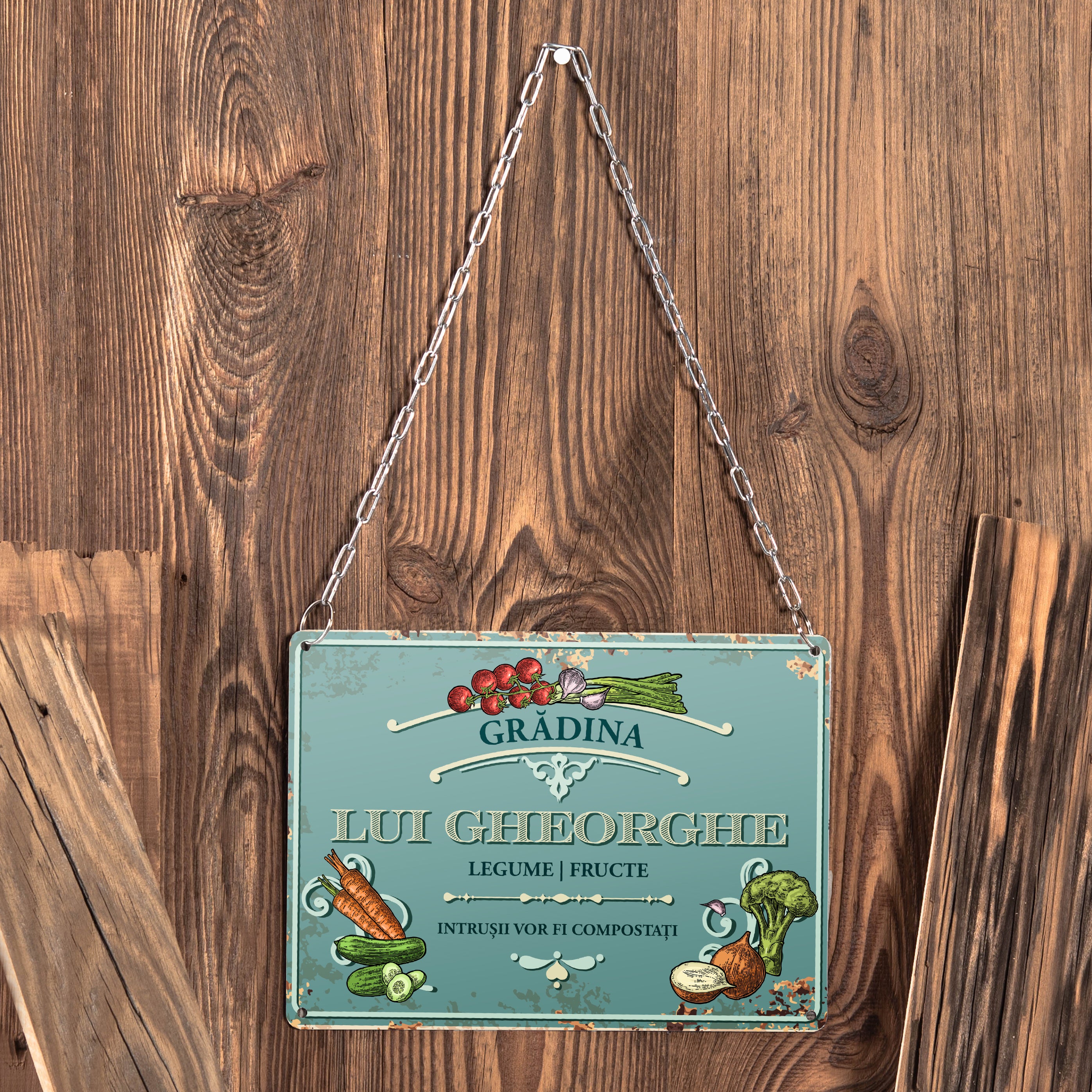 Plăcuță cadou pentru grădinar – grădină de la parcelă
