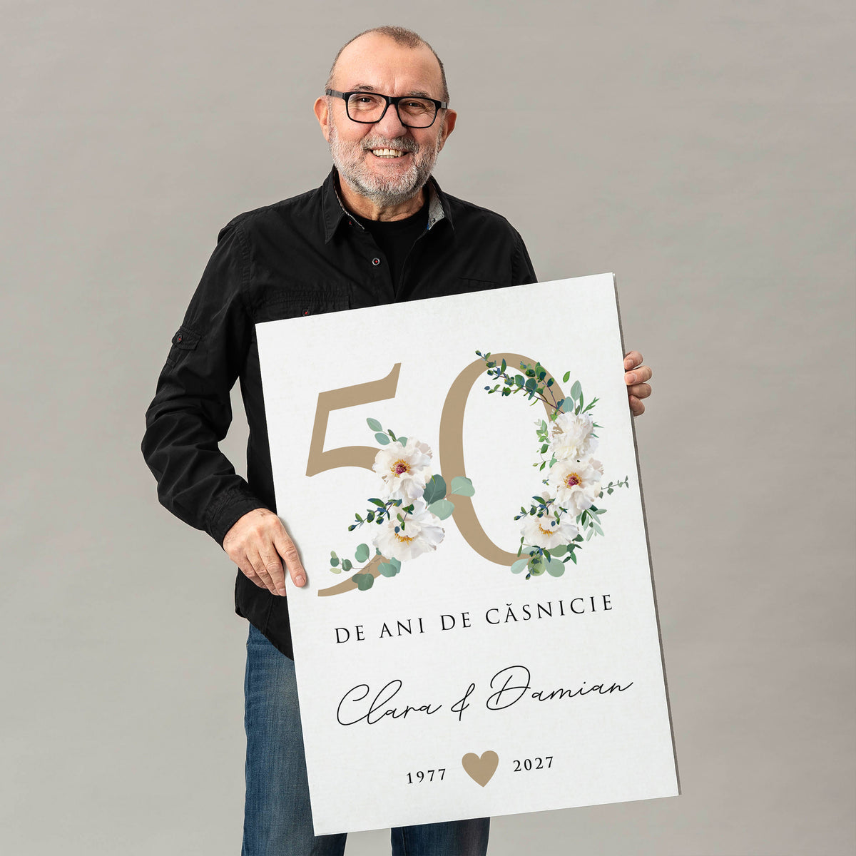 Felicitare pentru aniversarea a 50 de ani de căsătorie – cadou pentru nunta de aur