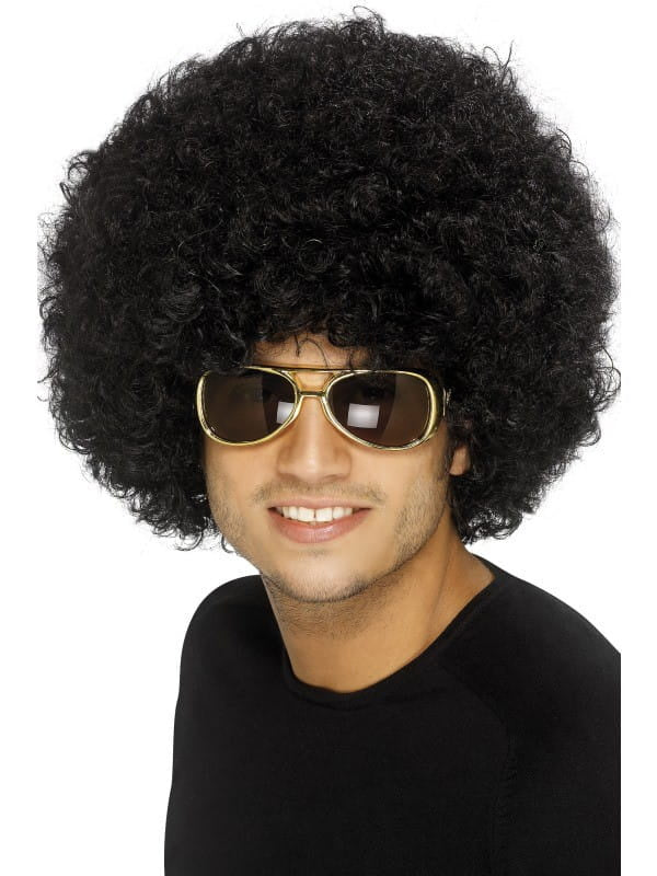 Perucă AFRO FUNKY neagră perucă pentru petrecere