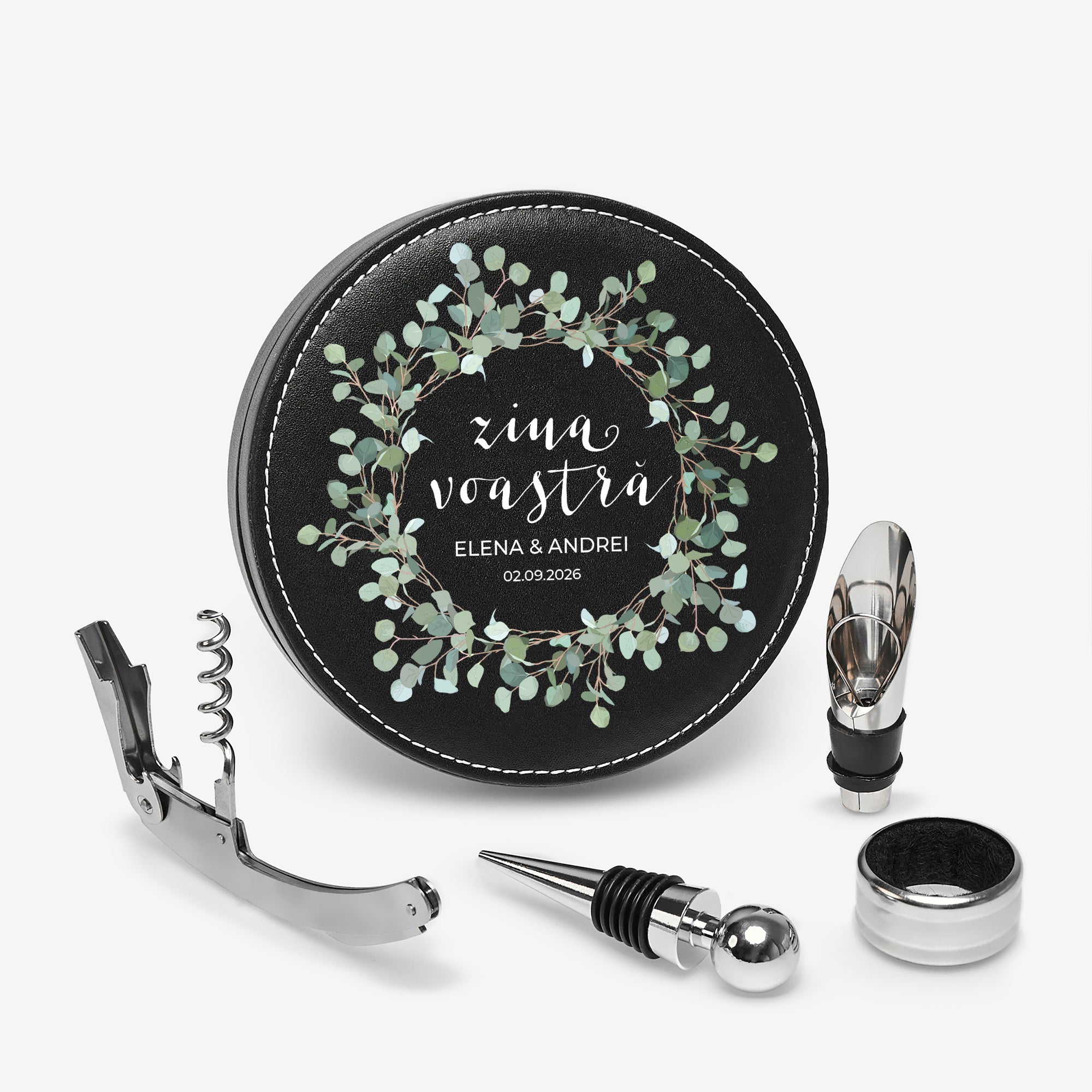 Set pentru vin cadou de nuntă – cadou elegant pentru nuntă