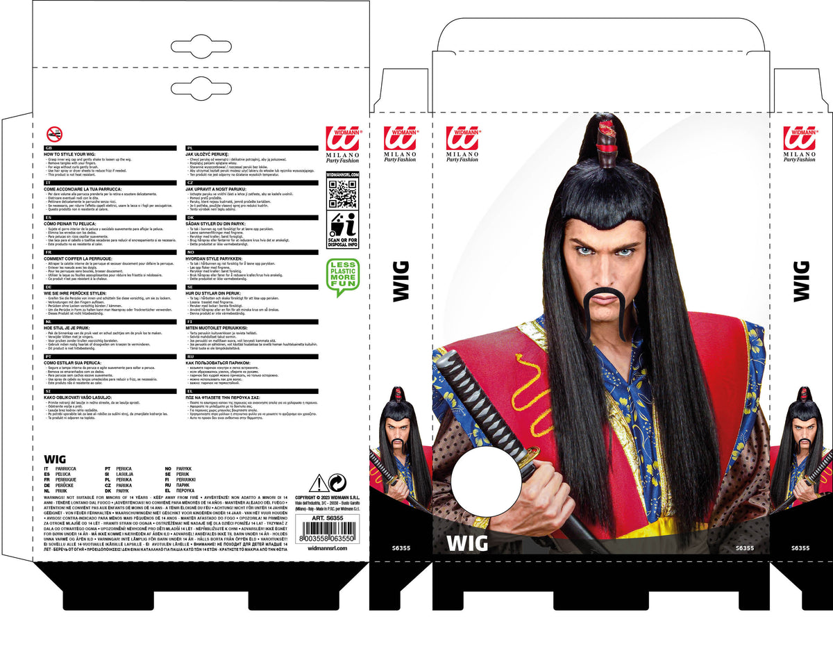 Perucă SAMURAI lungă