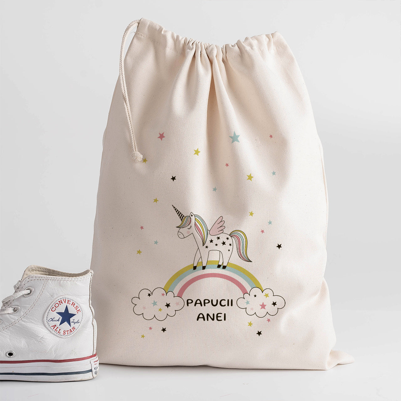 Săculeț pentru papuci de grădiniță – cadou pentru fetiță