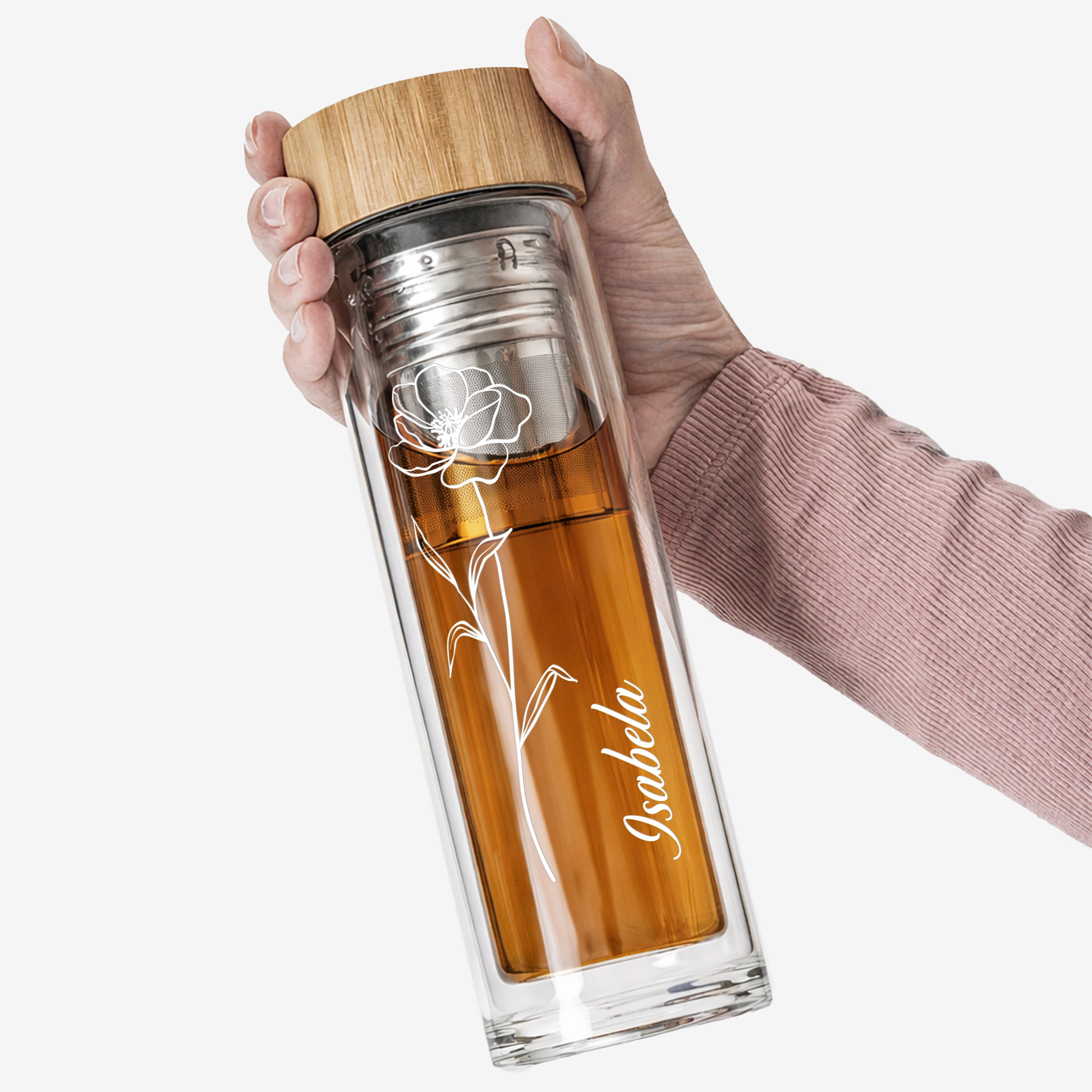 Sticlă cu infuzor pentru mama - cadou pentru ziua de nume 