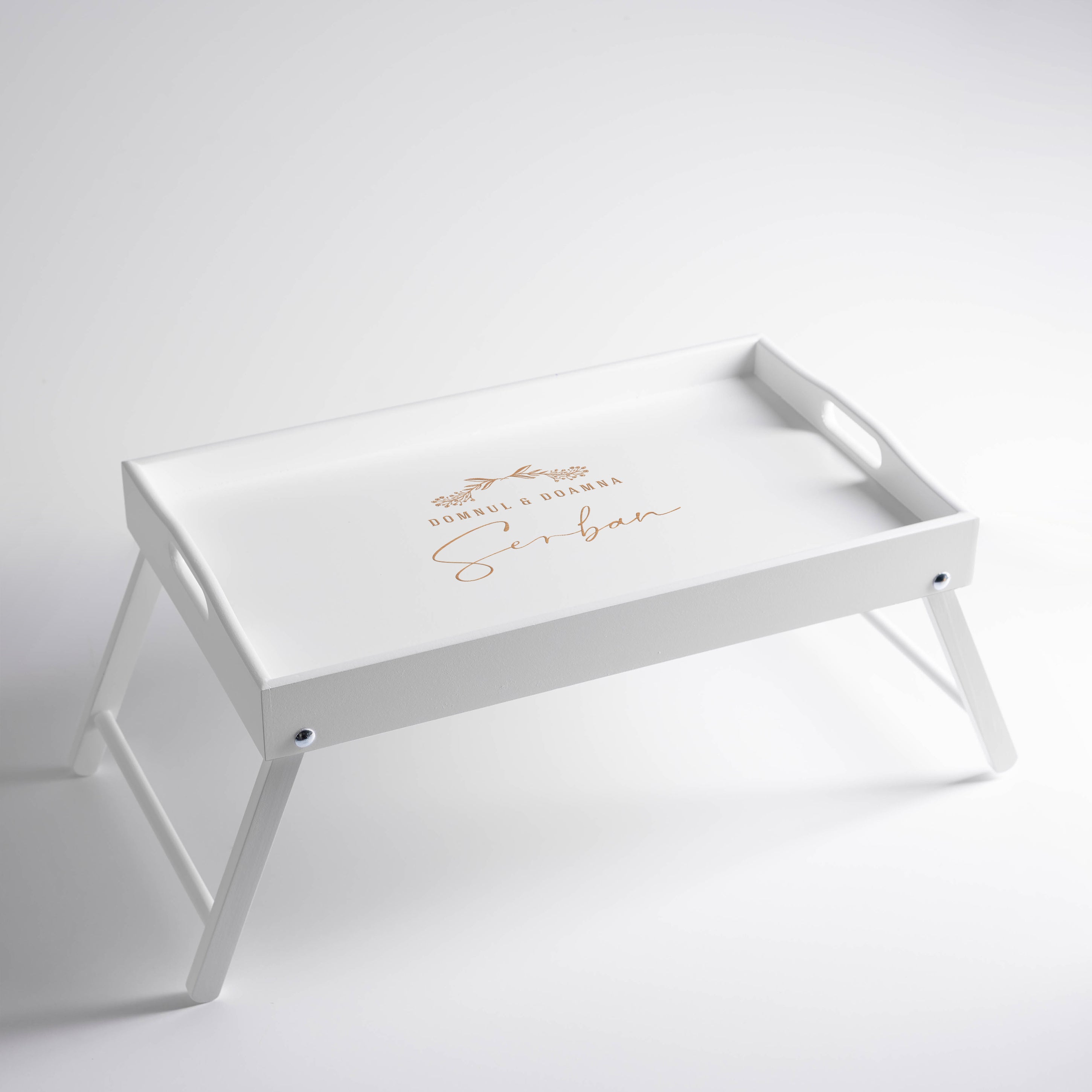 Stolik śniadaniowy dla pary na Ślub stolik do łóżka prezent dla nowożeńców taca do łóżka