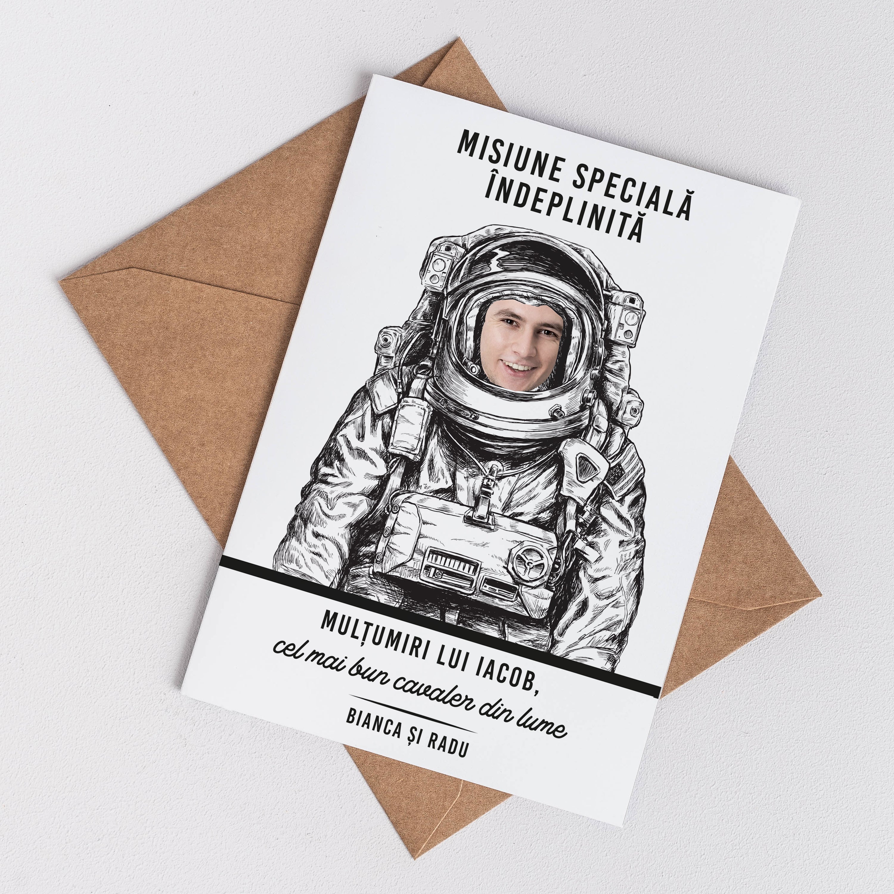 Personalizowana kartka z podziękowaniem kartka ze zdjęciem oryginalny prezent dla świadka