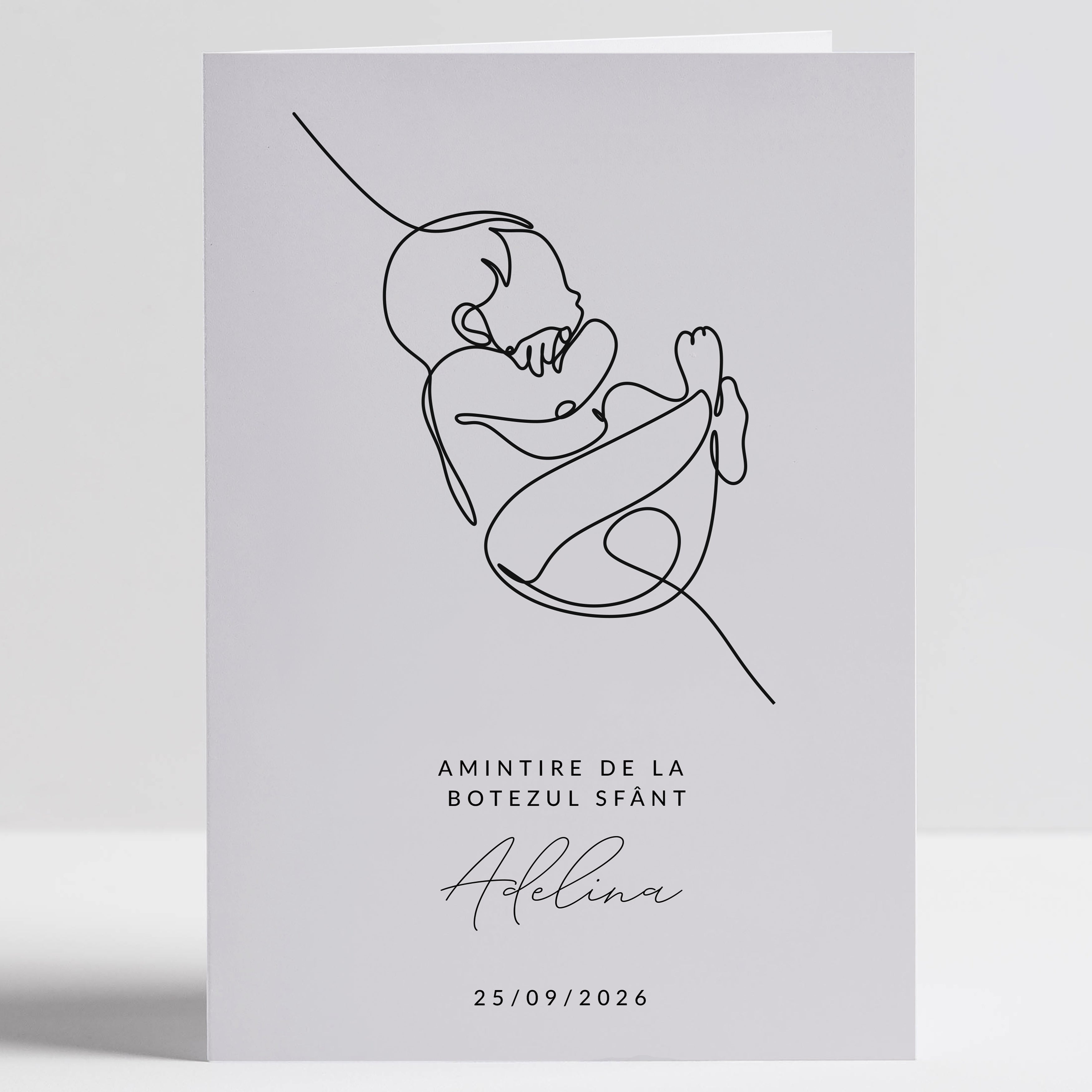 Felicitare personalizată pentru botez