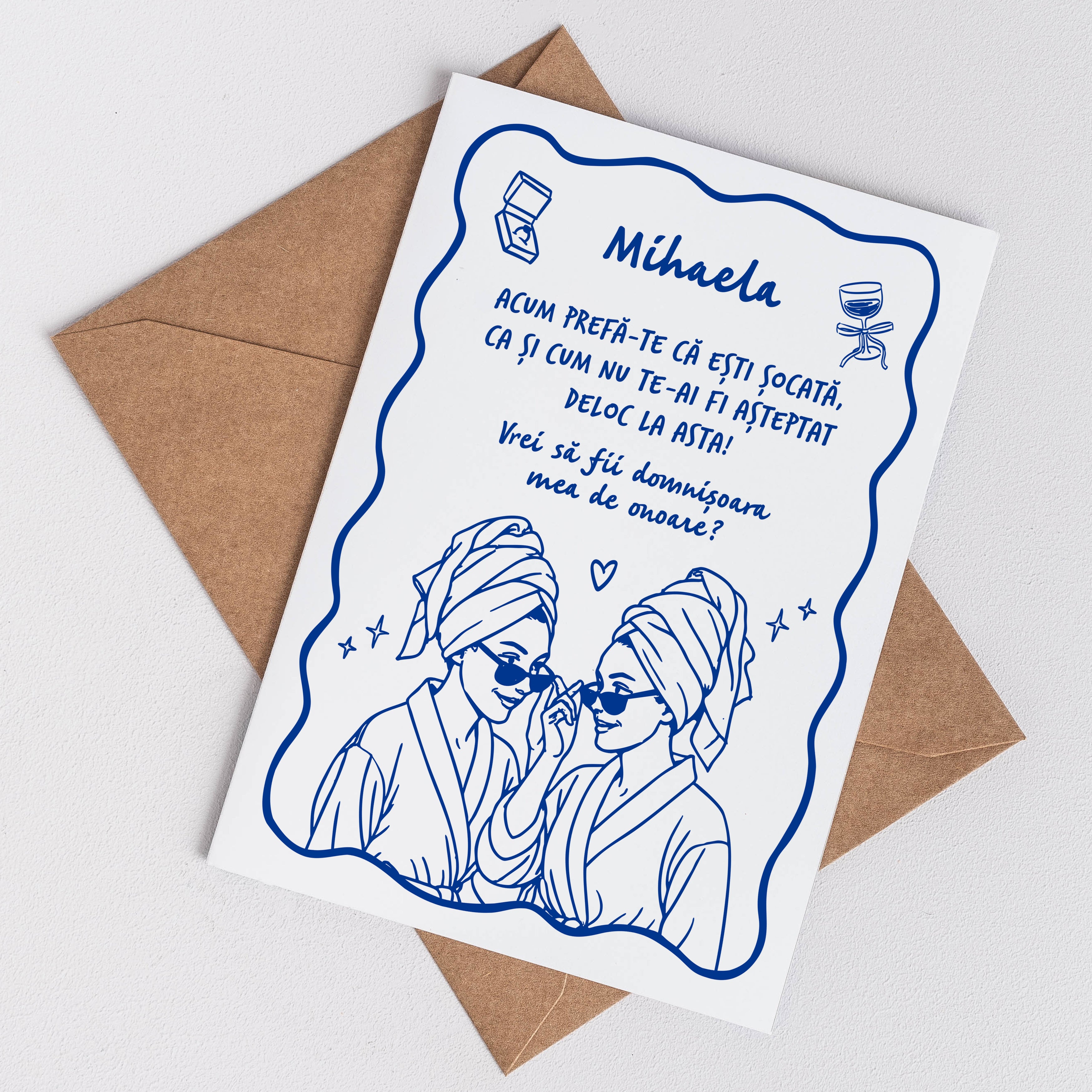 Kartka dla świadkowej - prośba o świadkowanie kartka personalizowana zapytanie o świadkowanie