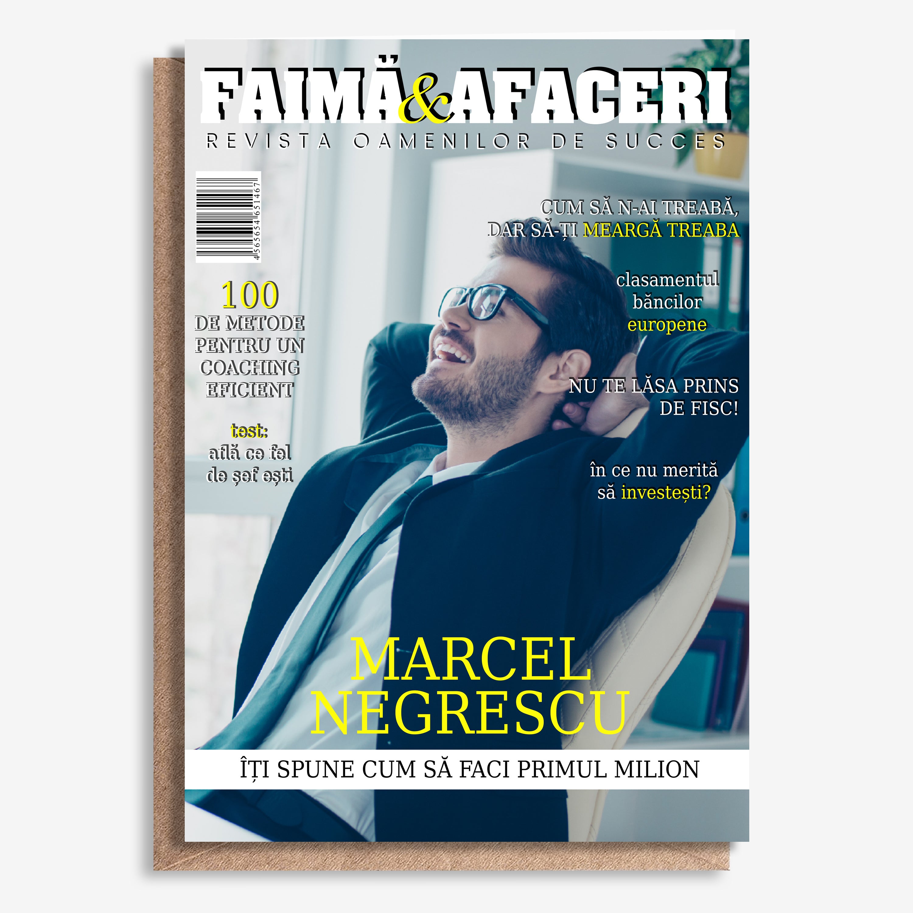 Felicitare A4 Faimă și Afaceri - felicitare pentru colegul de muncă