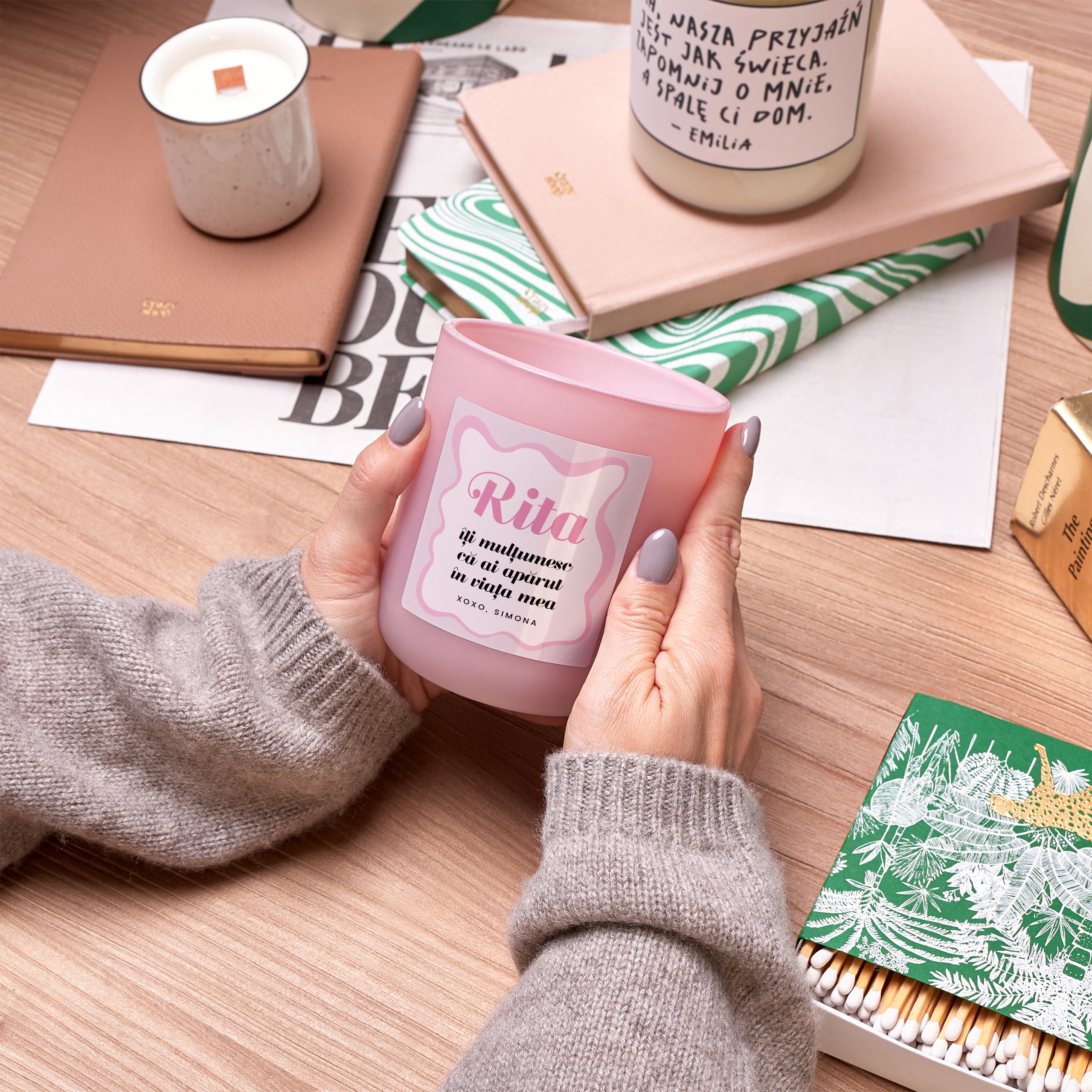 Lumânare personalizată pentru prietenă – mulțumire