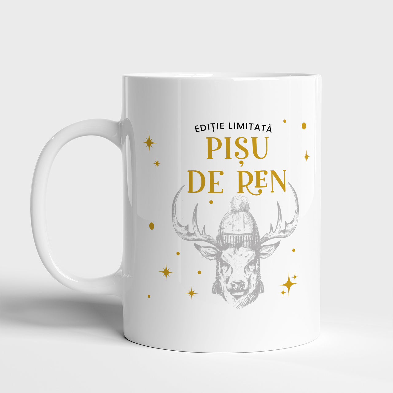 Cană amuzantă de Crăciun pentru el - Pișu de ren