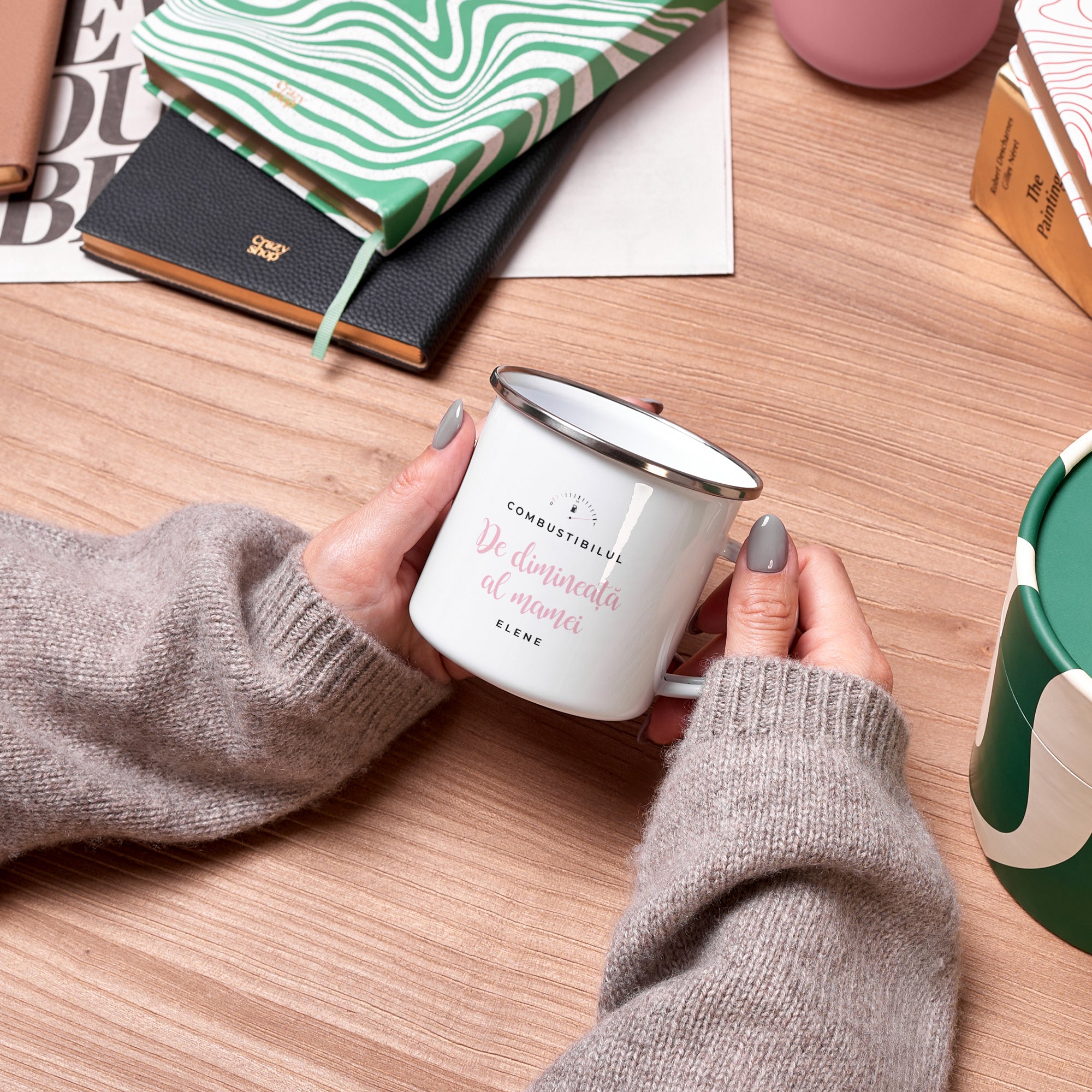 Emaliowany kubek dla mamy - Paliwo Mamy prezent na dzień mamy personalizowany kubek