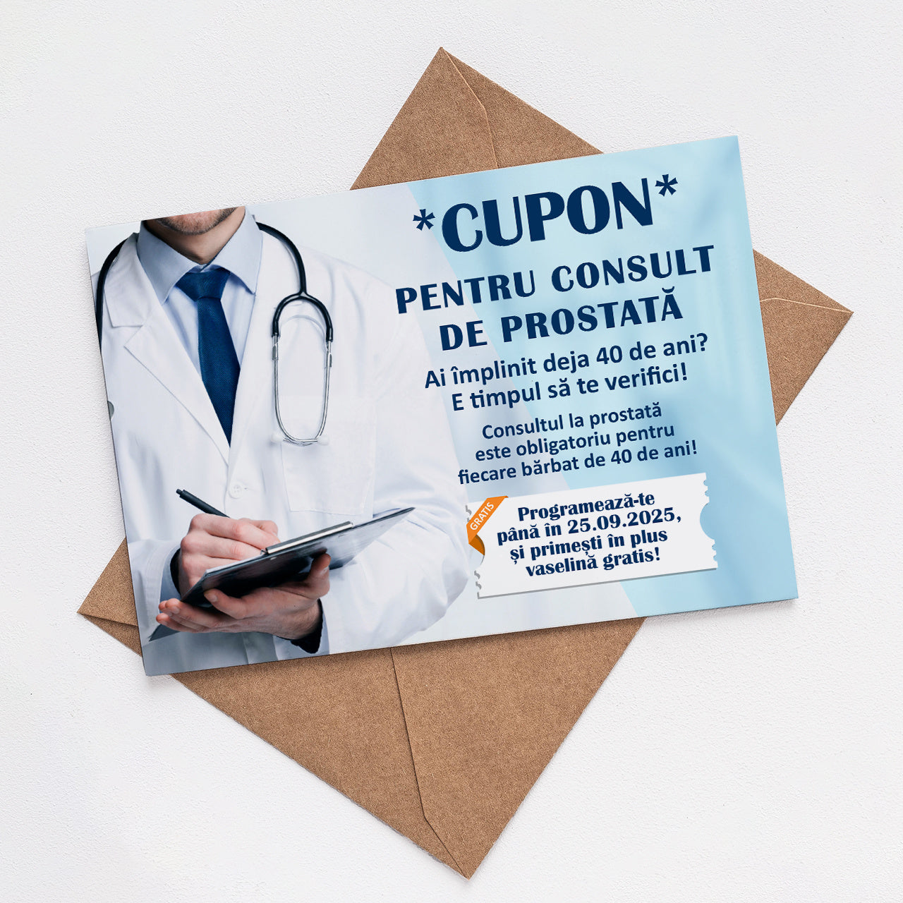 Felicitare amuzantă pentru el la a 40-a aniversare - cupon pentru analize