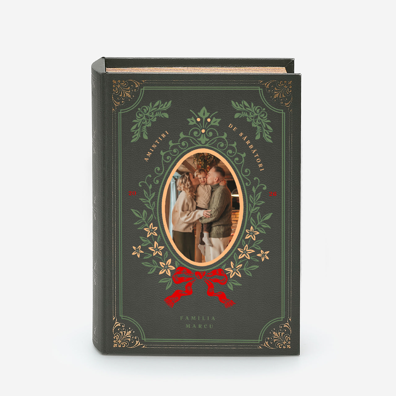 Cutie pentru fotografii de Crăciun – cadou elegant de sărbători pentru familie