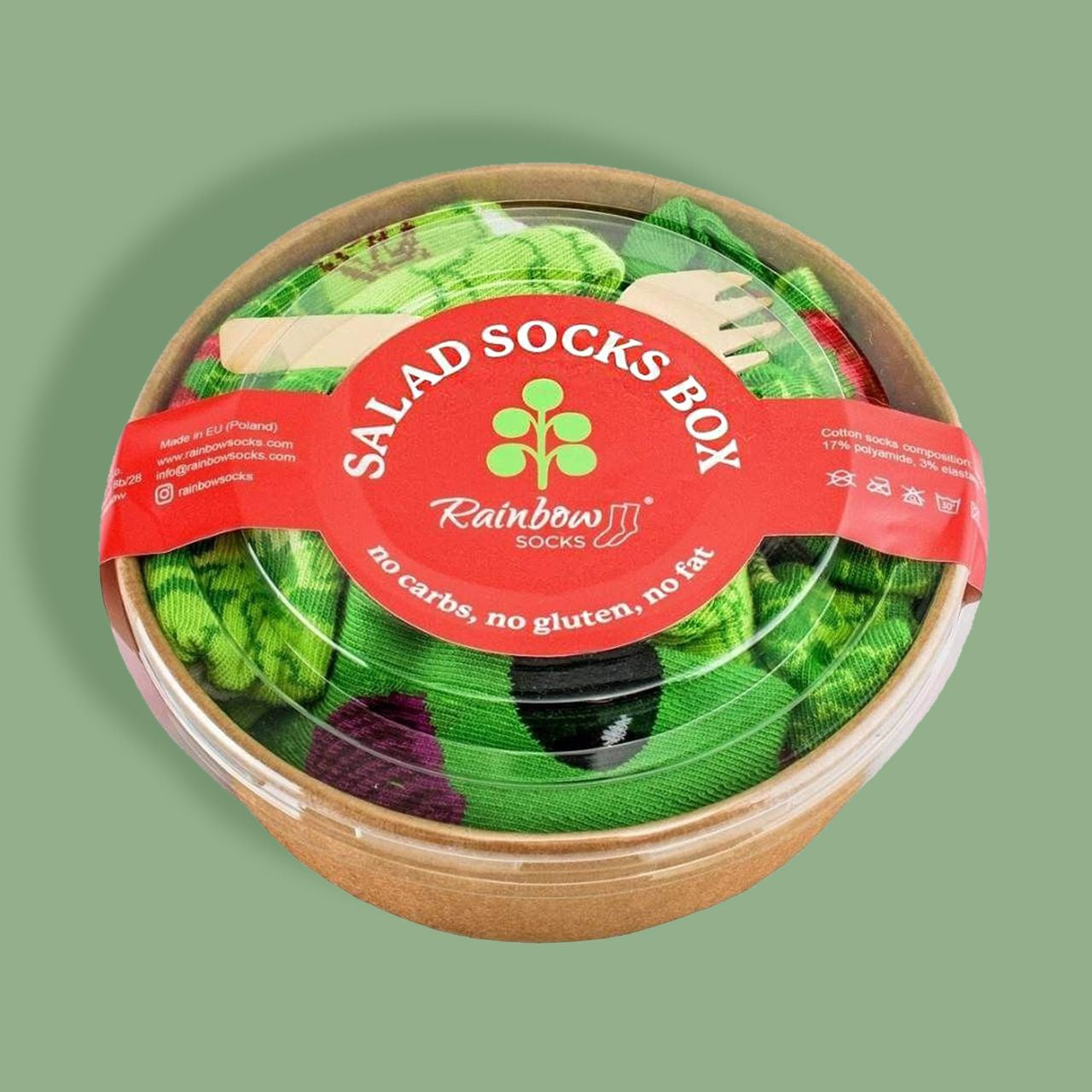 Śmieszne skarpetki damskie - sałatka skarpetki na prezent prezent dla dziewczyny prezent dla niej