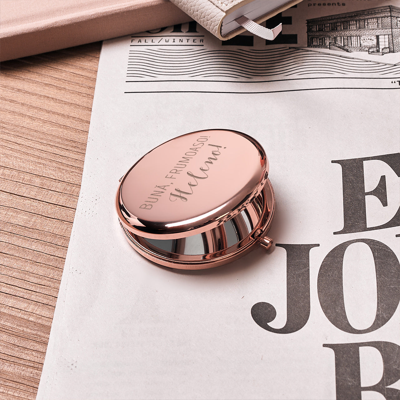 Personalizowane lusterko kieszonkowe - drobny upominek dla niej lusterko z grawerem prezent dla dziewczyny