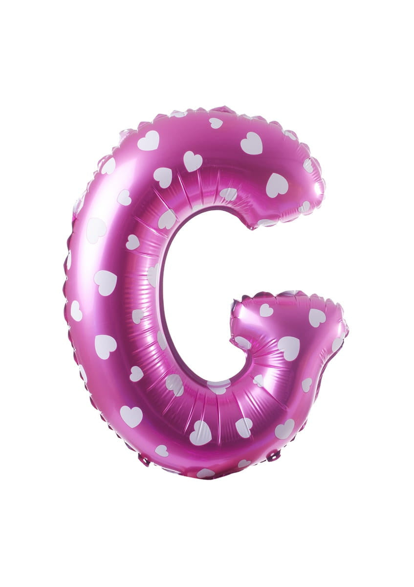 Balon din folie pentru aer LITERĂ G roz 40 cm