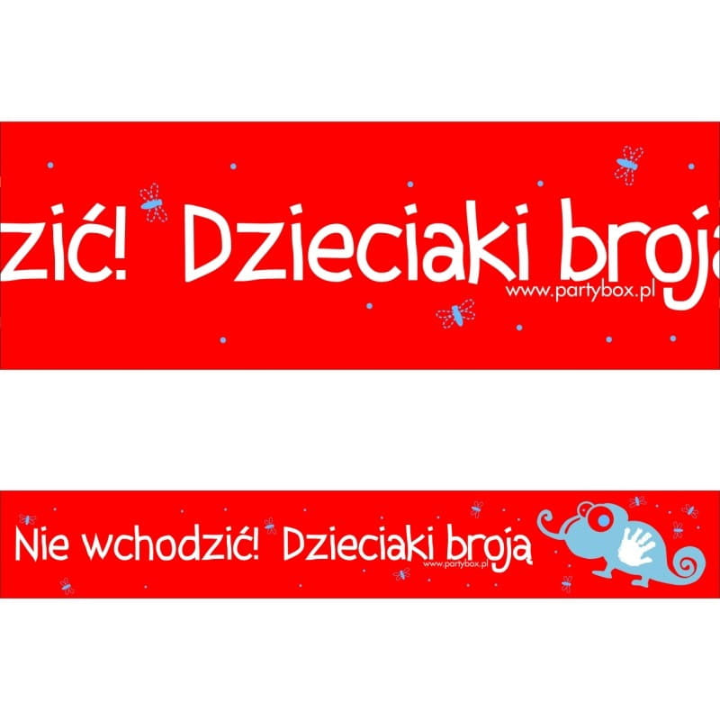 Bandă ostrzegawcza pentru aniversare copii DZIECIAKI BROJĄ decorațiune