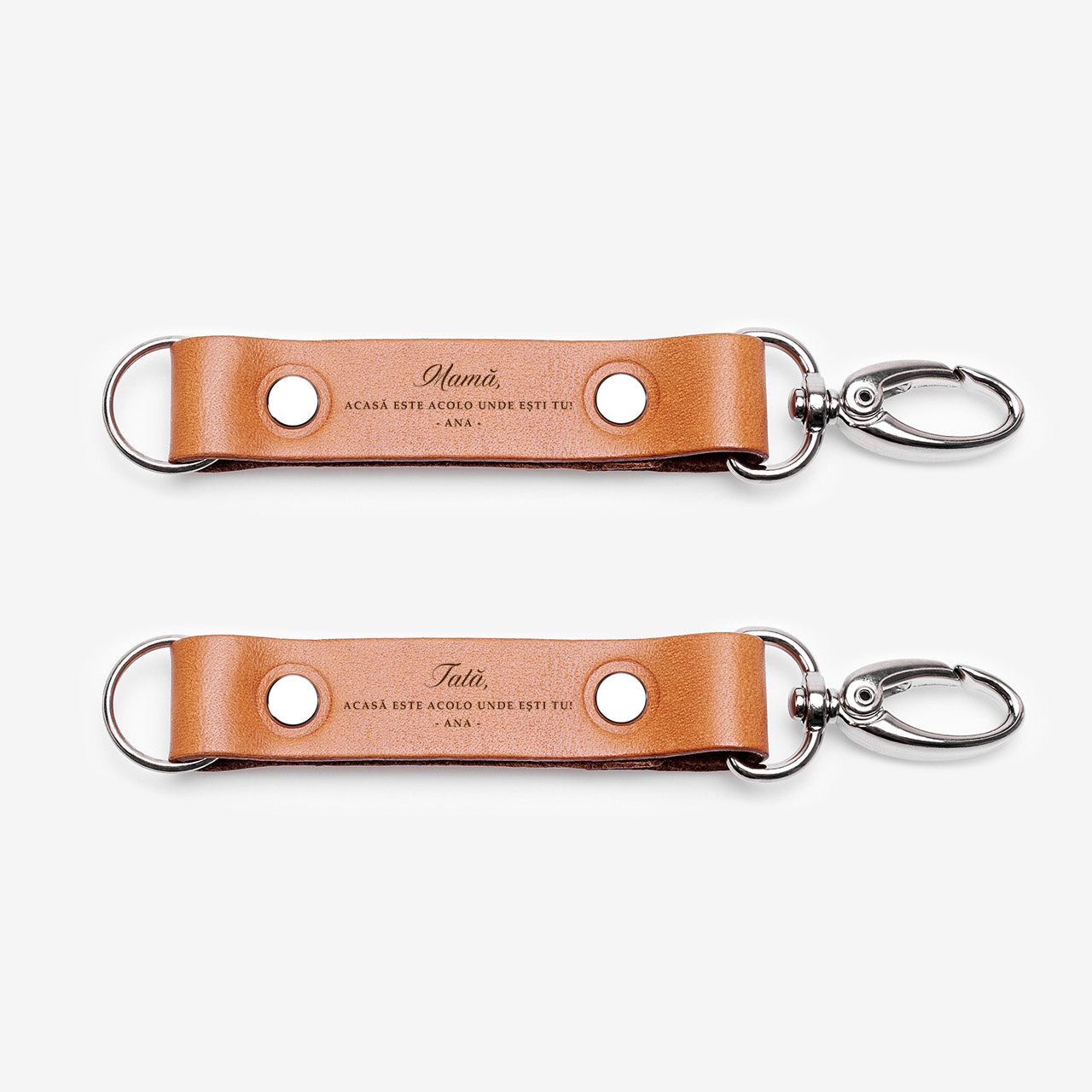 Zestaw breloków skórzanych - wspólny prezent dla rodziców prezent na rocznicę ślubu dla rodziców