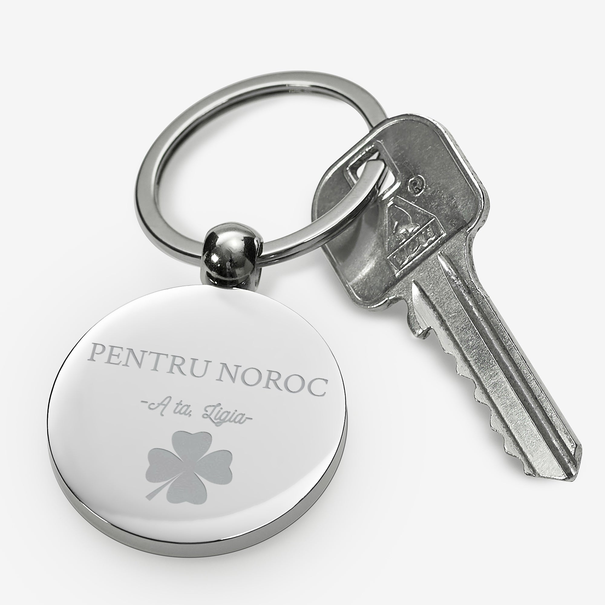 Breloc cu trifoi cu patru foi – cadou norocos