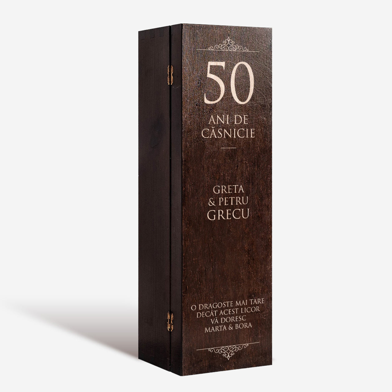 Cutie personalizată pentru whisky – cadou de Nunta de Aur