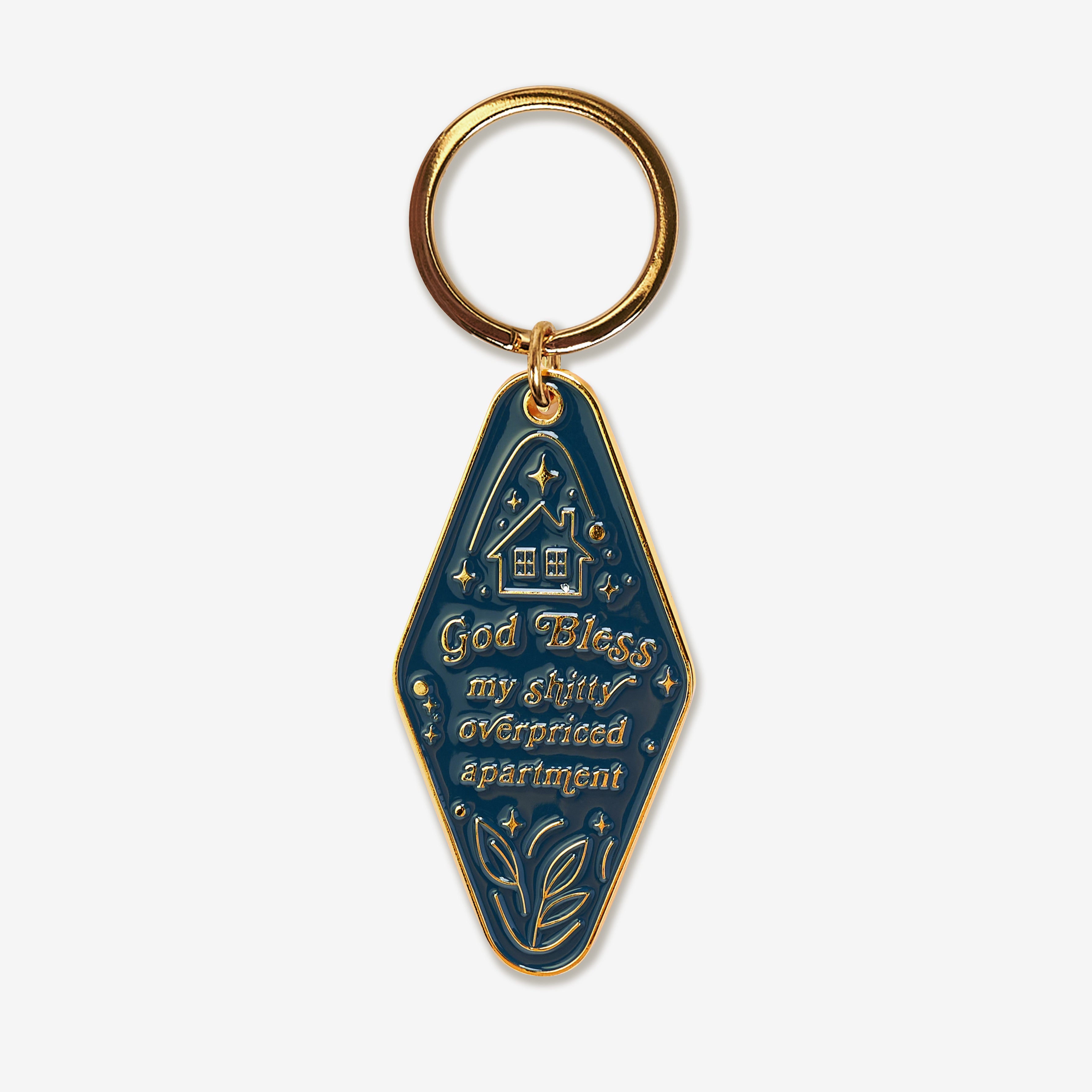 Breloczek śmieszny prezent na parapetówkę - God Bless brelok do kluczy 