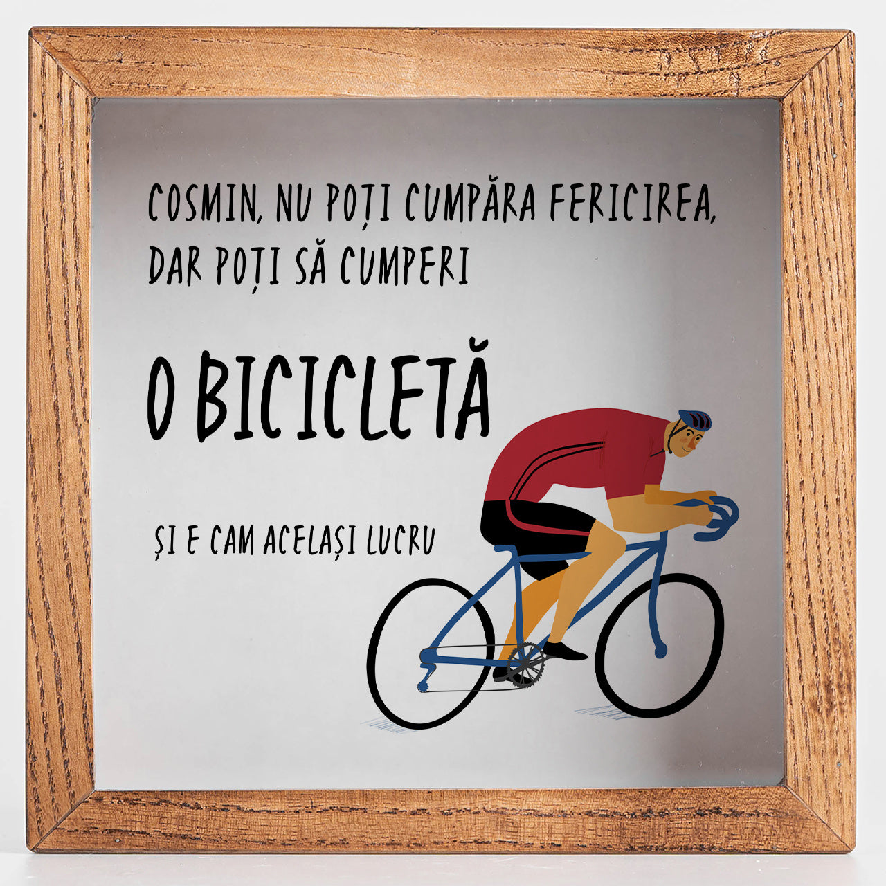 Duża skarbonka Zbieram na rower - personalizowany prezent dla rowerzysty prezent dla sportowca personalizowana skarbonka