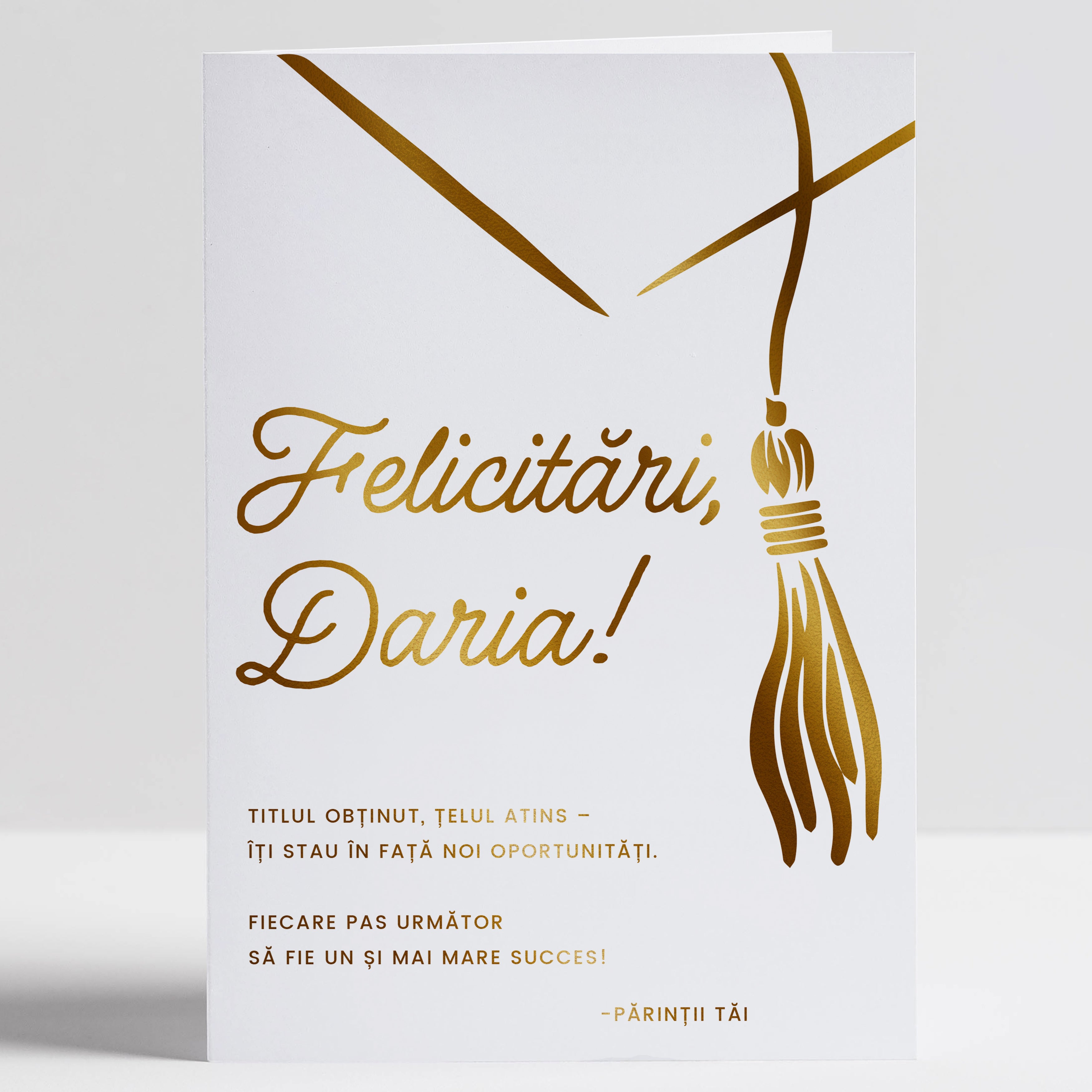 Kartka ze złoceniem na zakończenie studiów prezent na zakończenie studiów kartka z nadrukiem