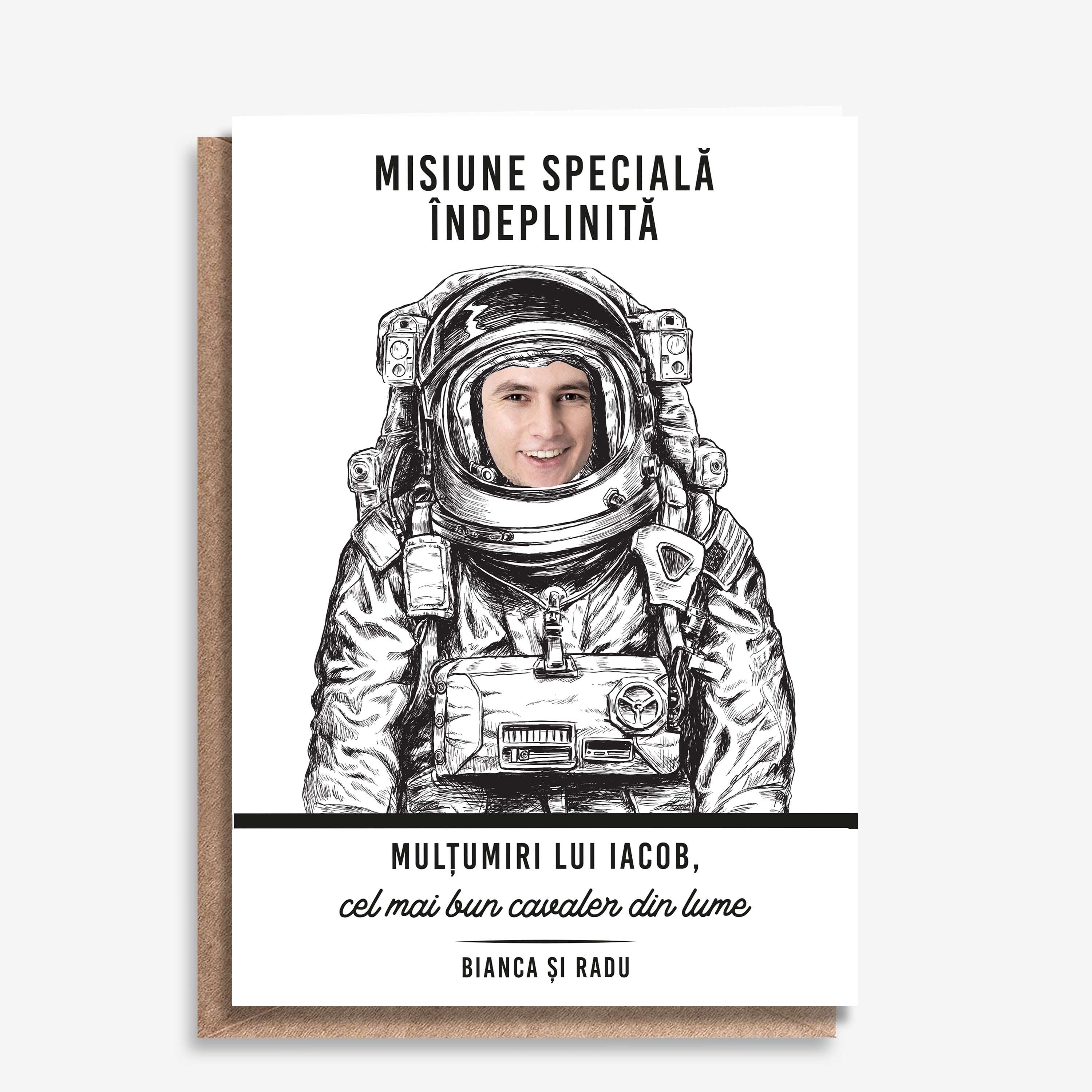 Personalizowana kartka z podziękowaniem kartka ze zdjęciem oryginalny prezent dla świadka