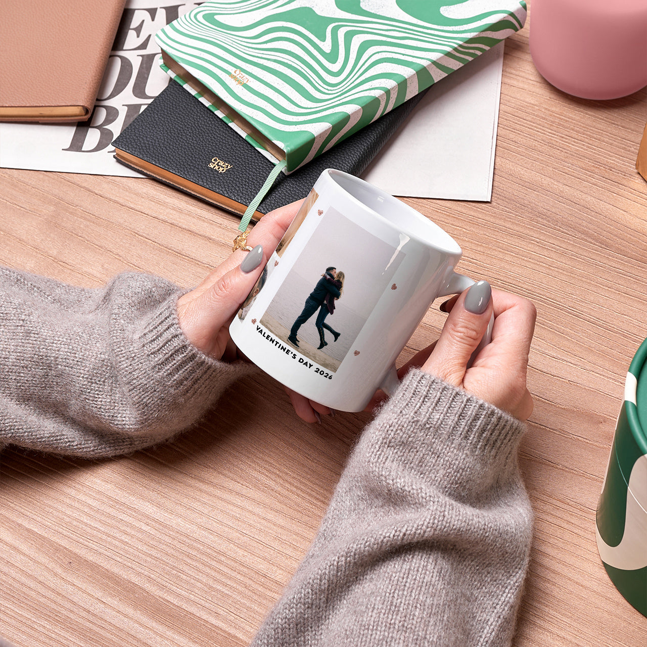 Kubek na Walentynki KOLAŻ ZDJĘĆ upominek walentynkowy dla niej kubek walentynkowy prezent na Walentynki 