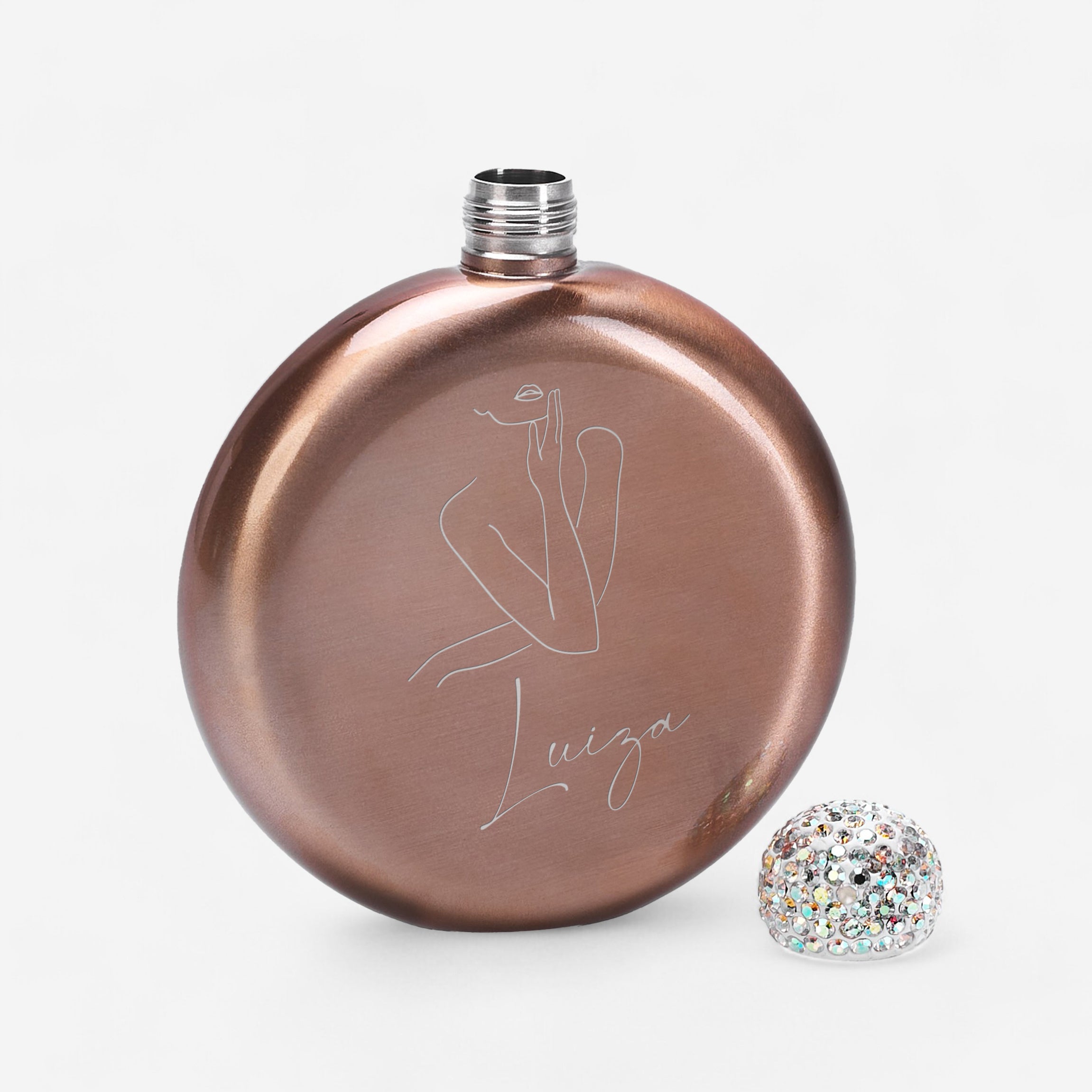 Ploscă gravată pentru femeie – cadou elegant