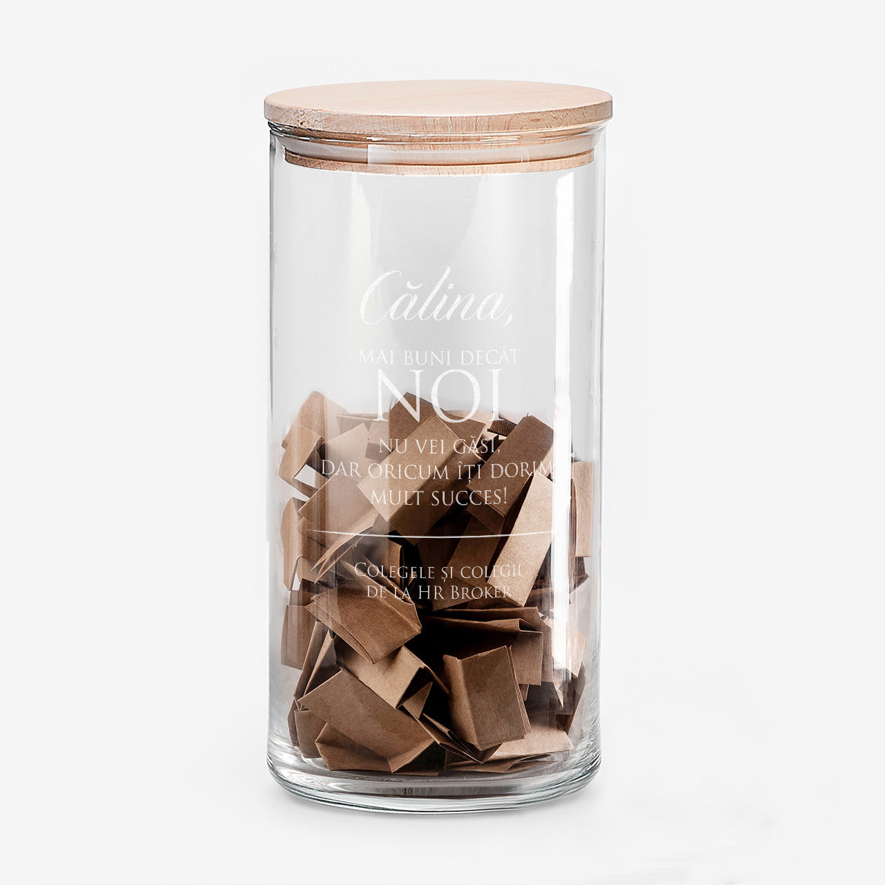 Borcan personalizat cu urări – cadou de rămas-bun de la serviciu