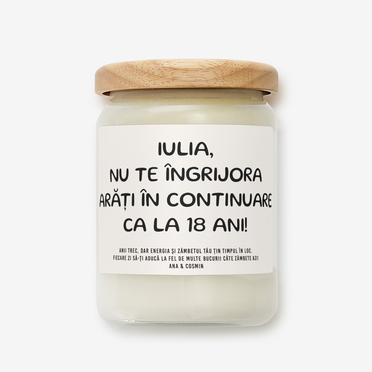 Lumânare personalizată - cadou aniversar pentru ea