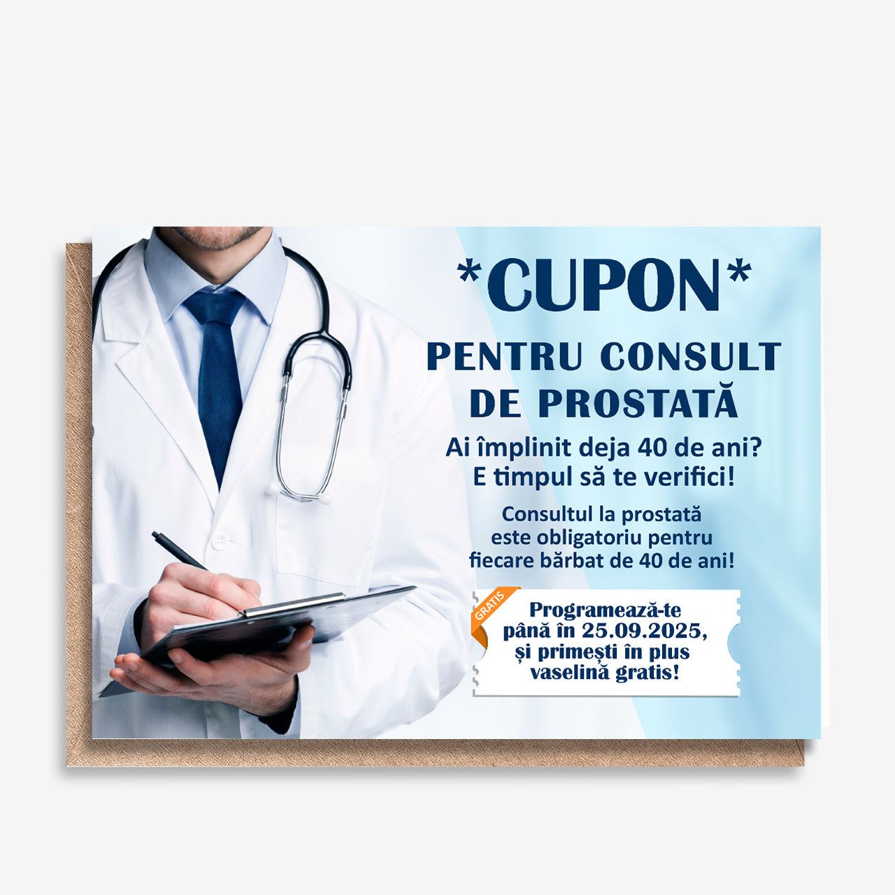 Felicitare amuzantă pentru el la a 40-a aniversare - cupon pentru analize