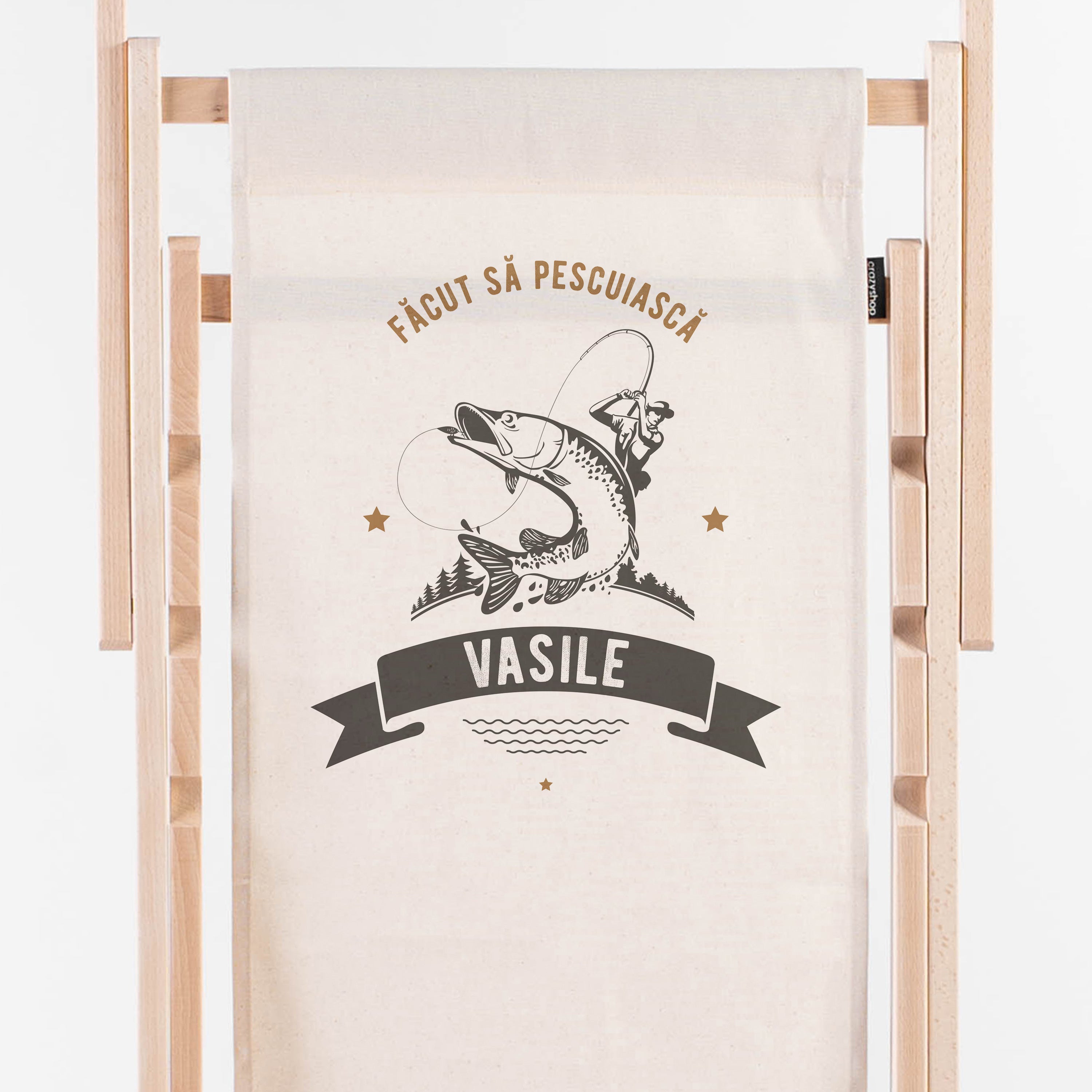 Șezlong cu imprimeu – Creat pentru pescuit – cadou pentru pescar