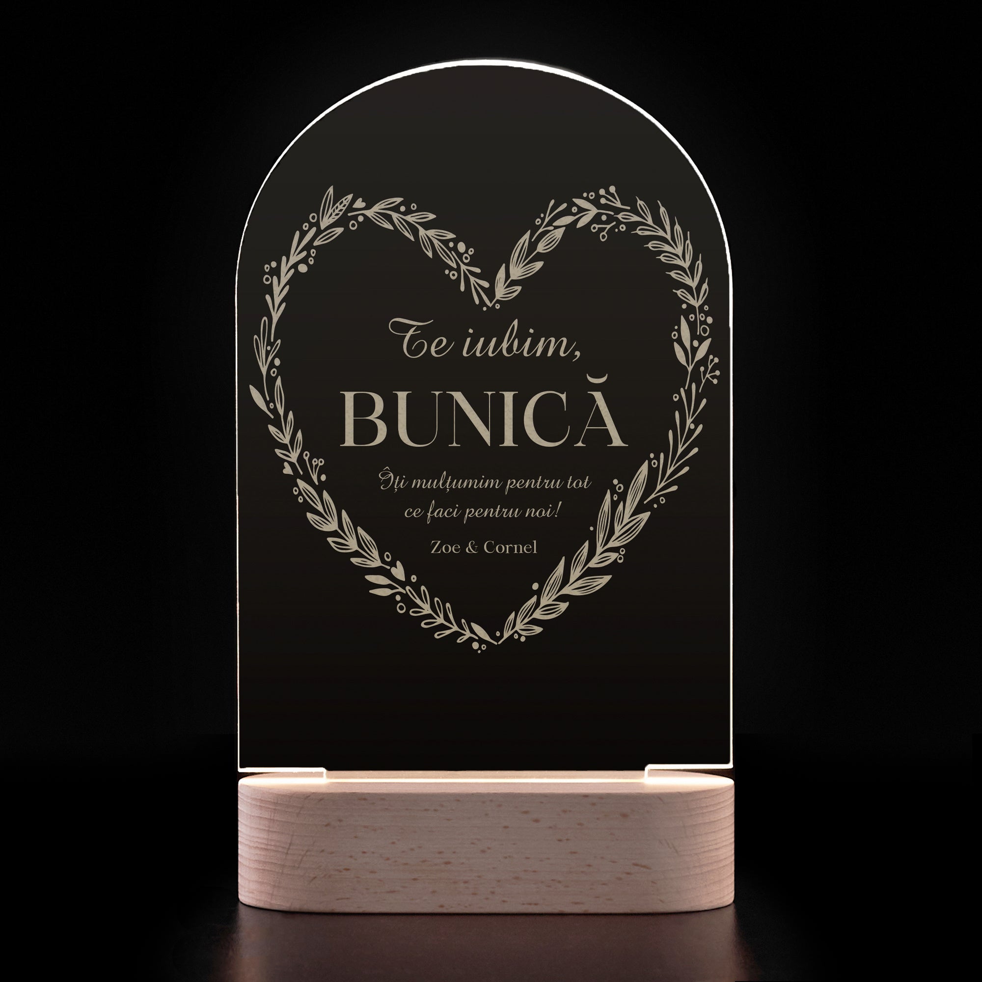 Personalizowana lampka dla babci statuetka na Dzień Babci prezent dla babci prezent na Dzień Babci