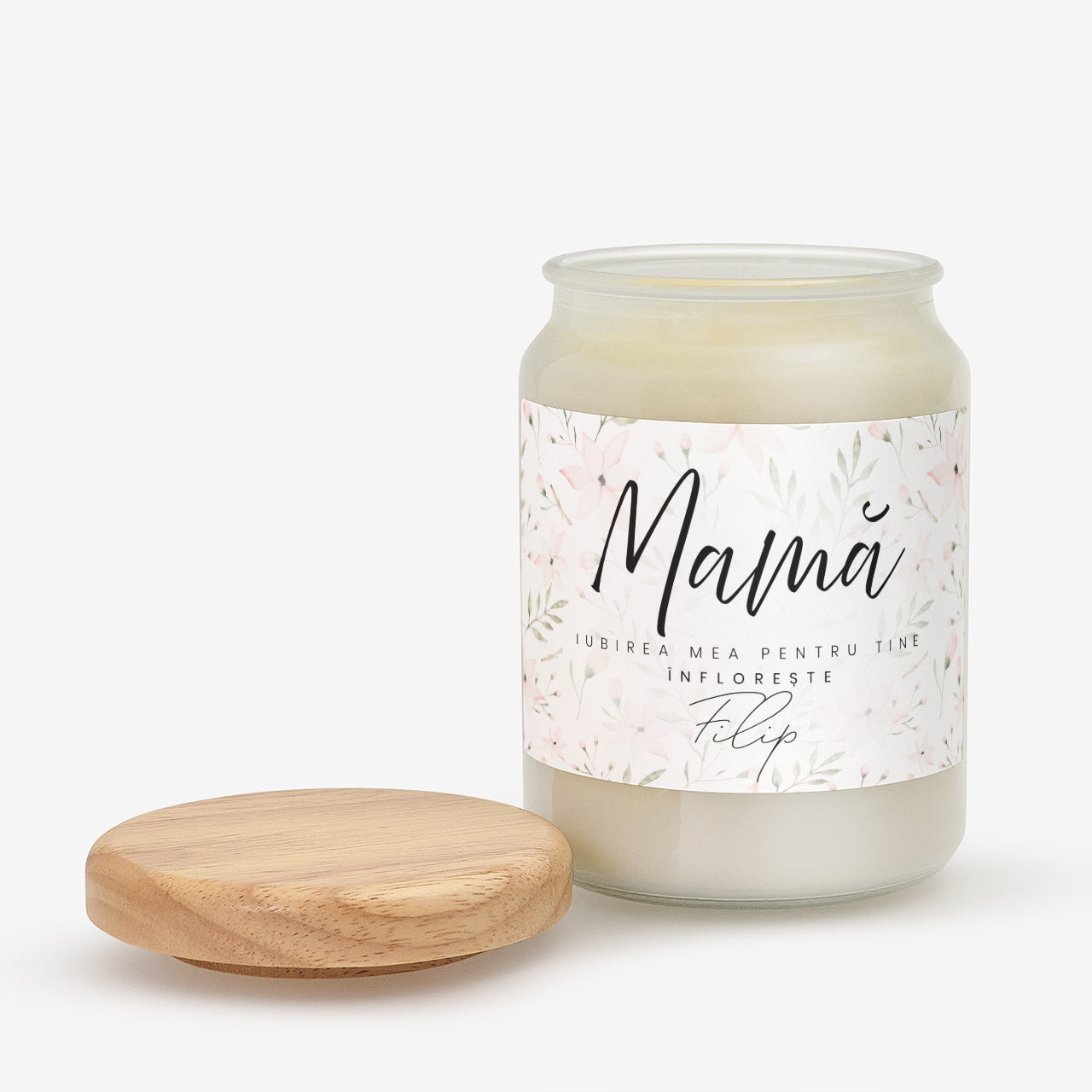 Lumânare personalizată pentru mamă – Dragostea mea înflorește