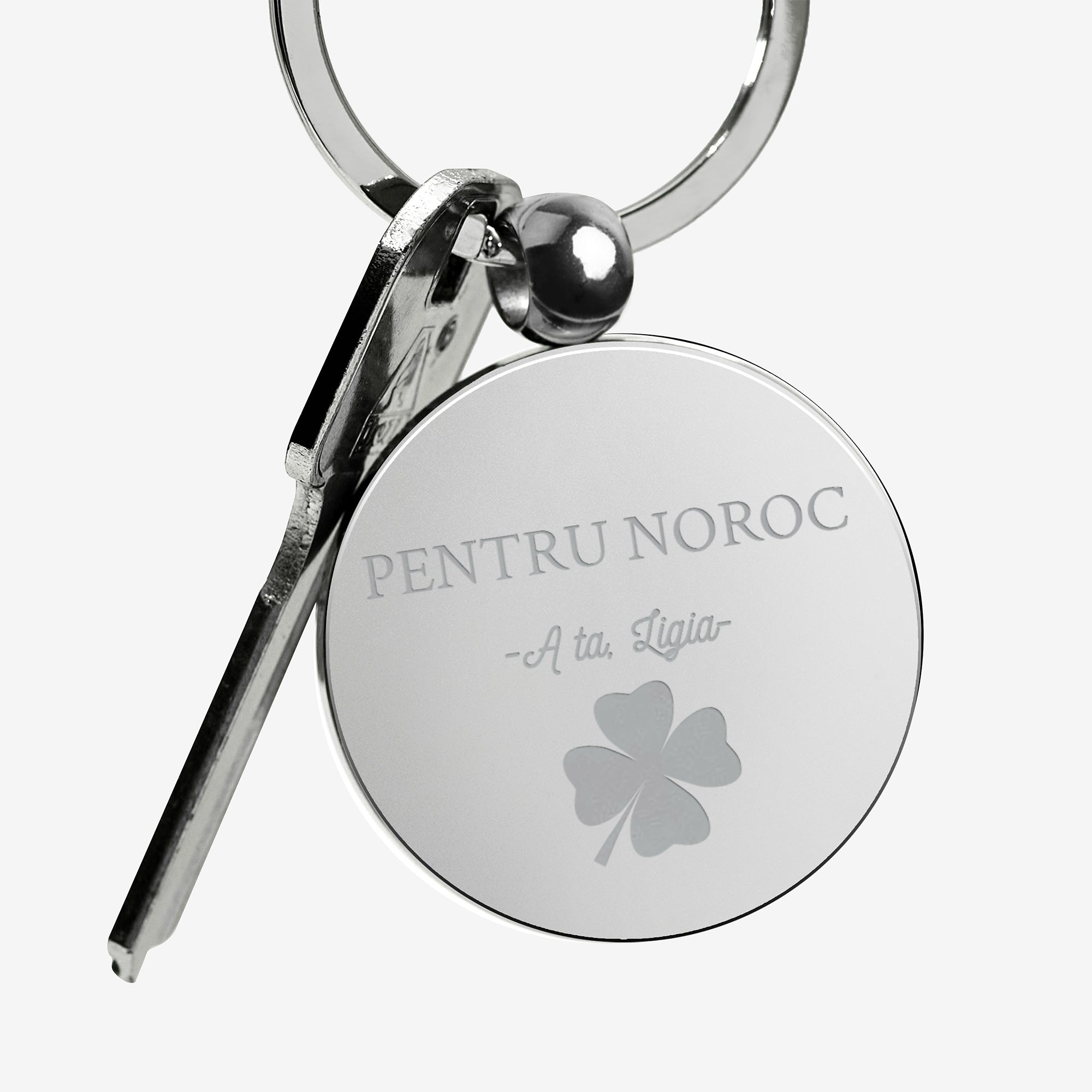 Breloc cu trifoi cu patru foi – cadou norocos