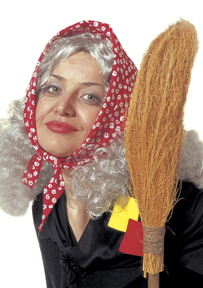 Perucă căruntă cu eșarfă BABĂ JAGA